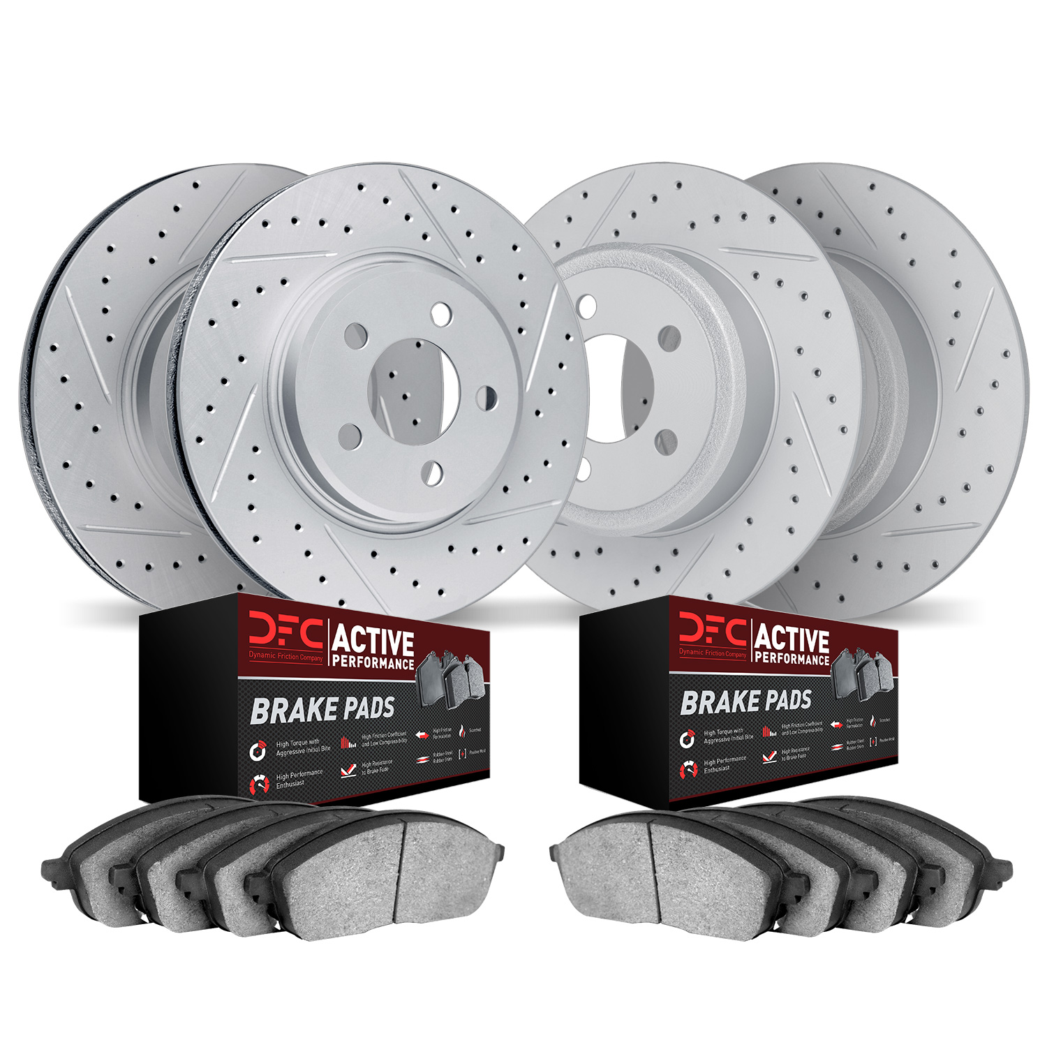 Geoperformance Drilled/Slotted Brake Rotors with Active