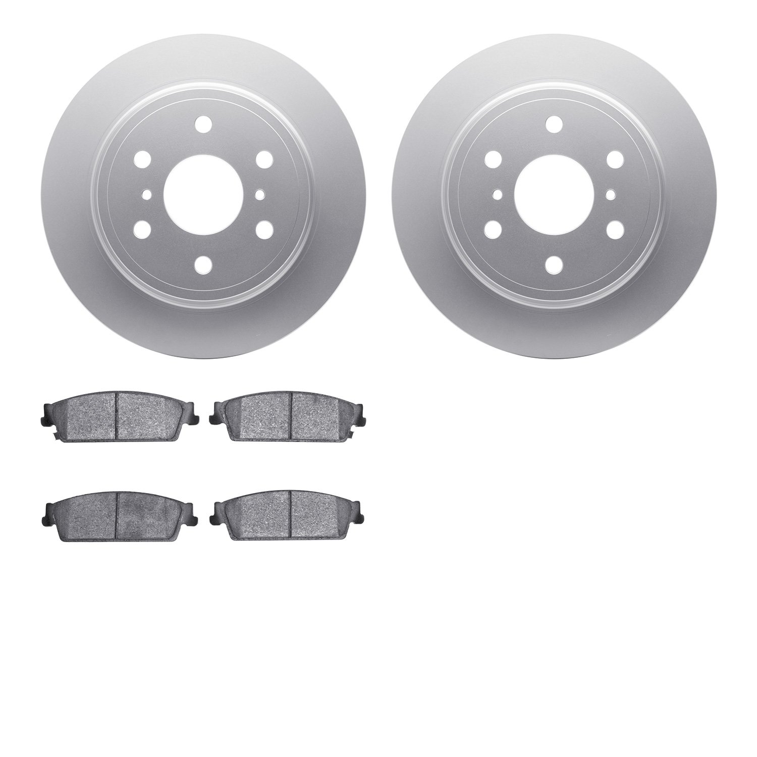 4202-48017 Geospec Brake Rotors w/Heavy-Duty Brake Pads Kit, 2007-2014 GM, Position: Rear