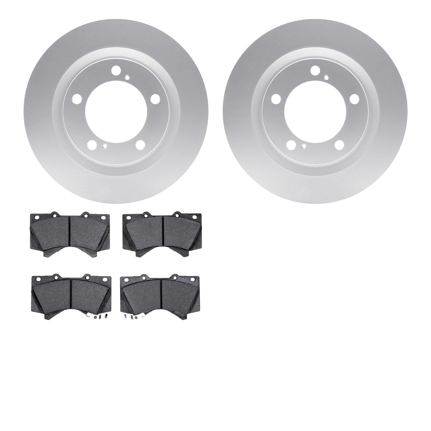 4202-76005 Geospec Brake Rotors w/Heavy-Duty Brake Pads Kit, Fits Select Lexus/Toyota/Scion, Position: Front