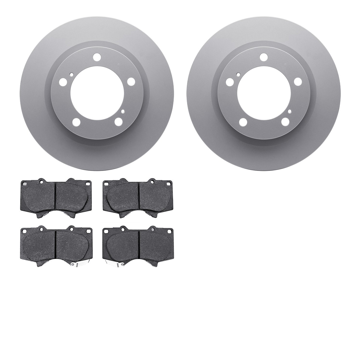 4202-76008 Geospec Brake Rotors w/Heavy-Duty Brake Pads Kit, Fits Select Lexus/Toyota/Scion, Position: Front