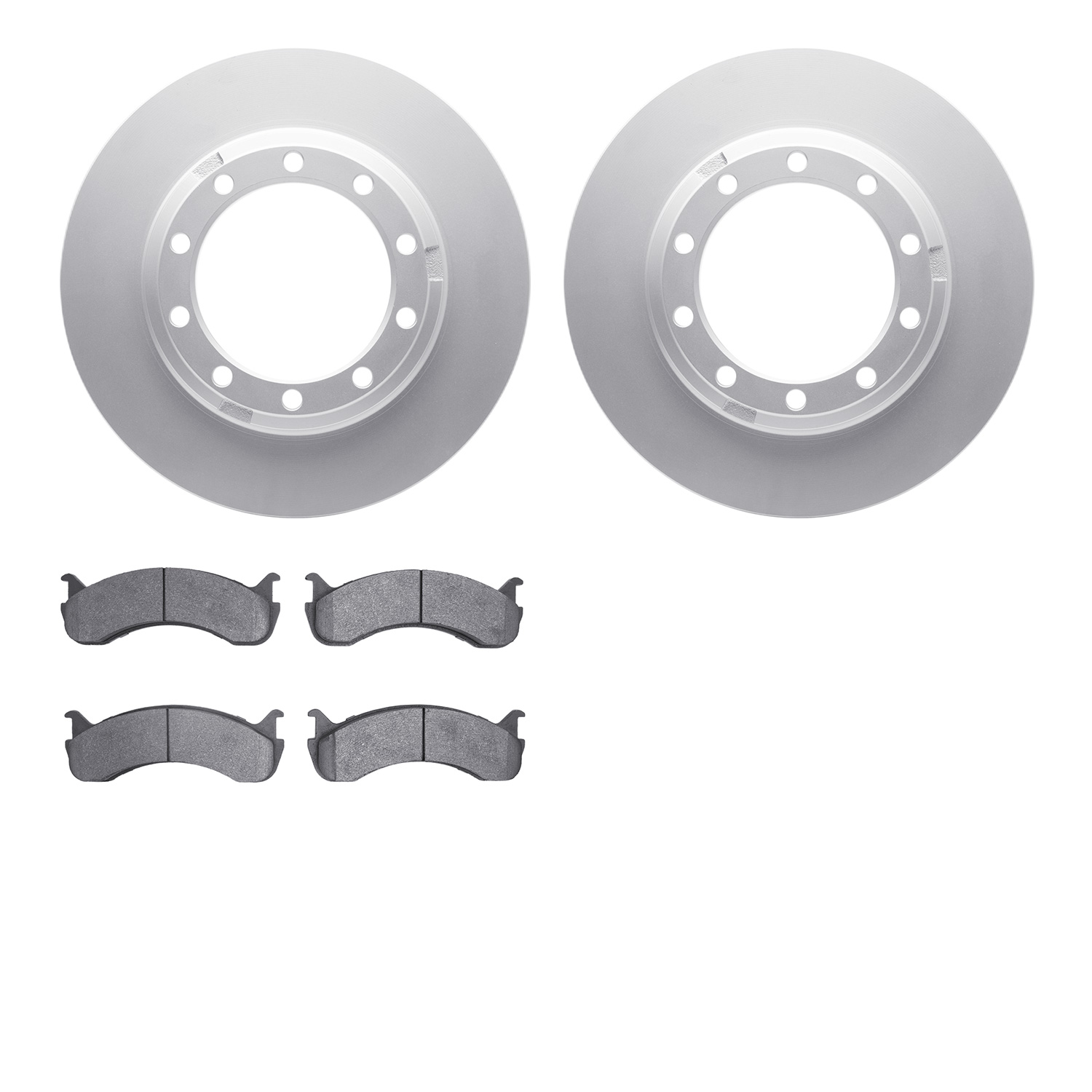 4202-99204 Geospec Brake Rotors w/Heavy-Duty Brake Pads Kit, 2007-2019 Multiple Makes/Models, Position: Rear, Front