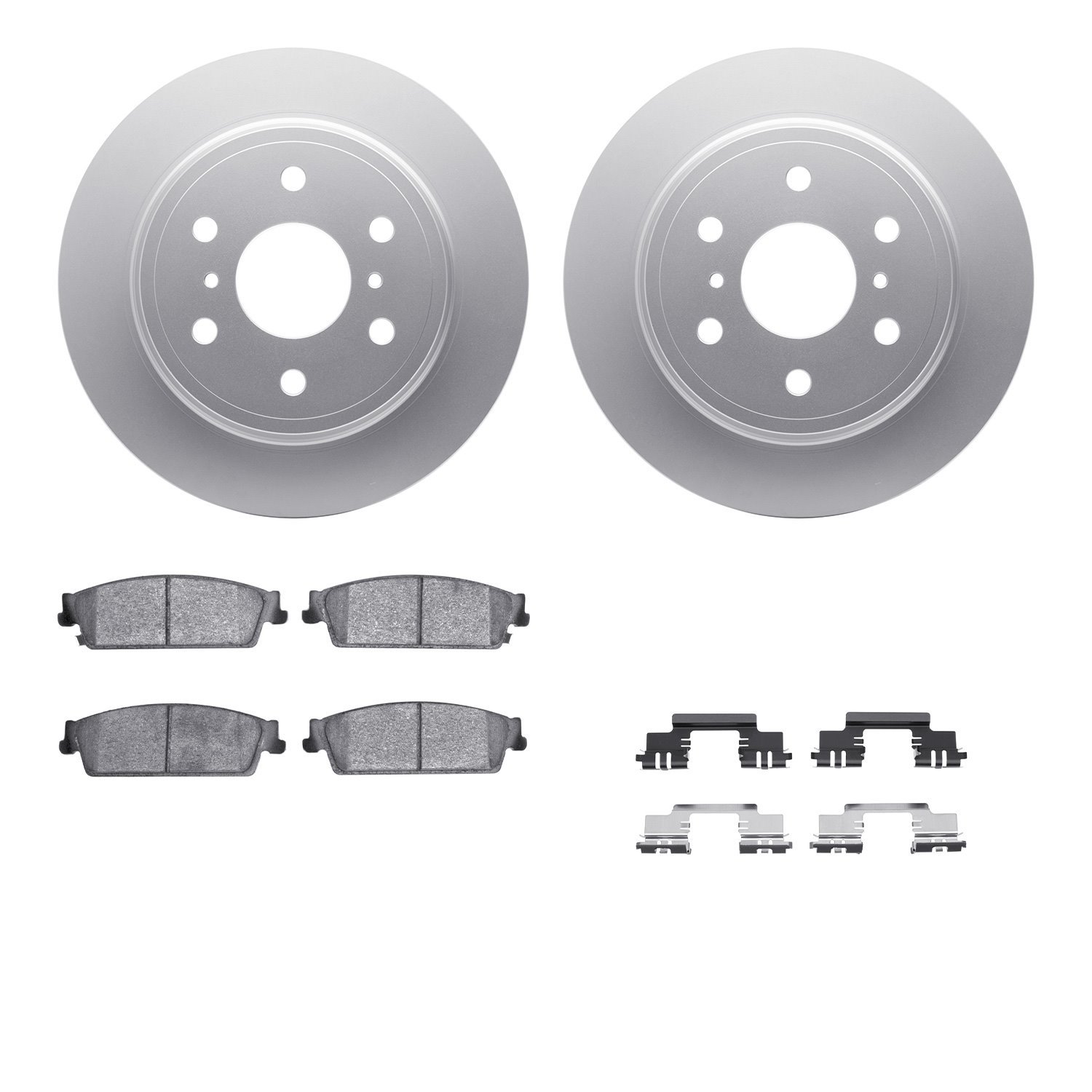4212-48018 Geospec Brake Rotors w/Heavy-Duty Brake Pads & Hardware, 2007-2014 GM, Position: Rear