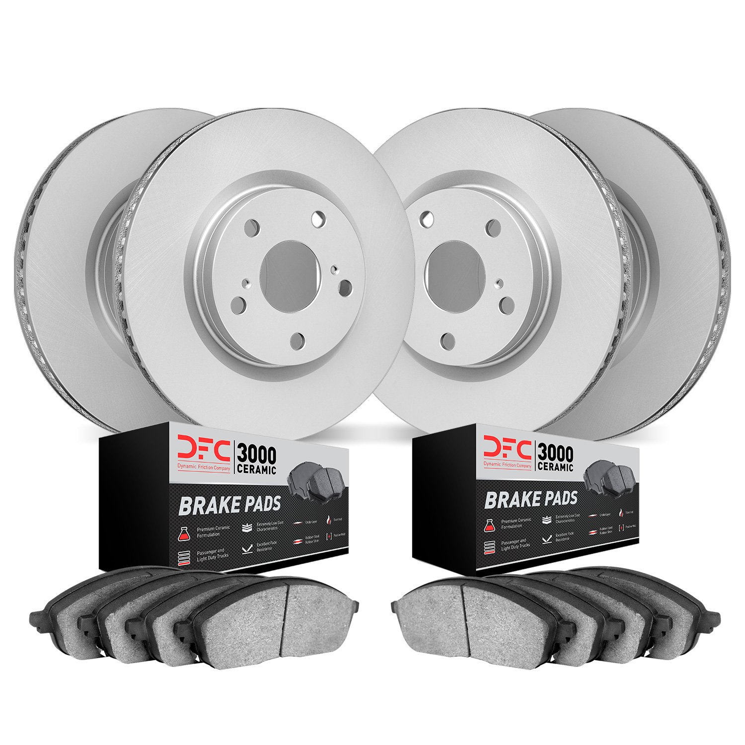 4304-39014 Geospec Brake Rotors with 3000-Series Ceramic Brake Pads Kit, Fits Select Mopar, Position: Front and Rear