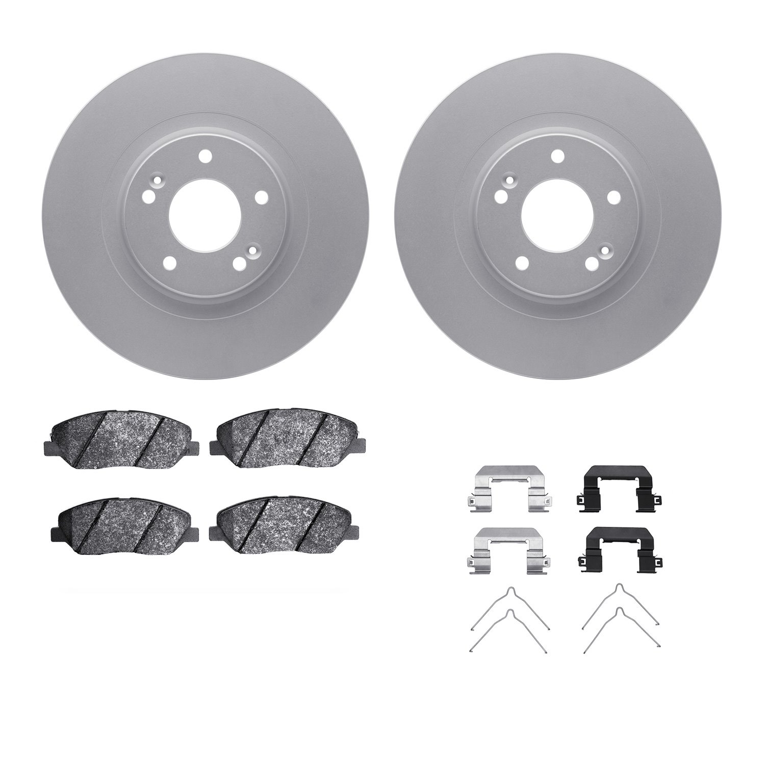 4312-03026 Geospec Brake Rotors with 3000-Series Ceramic Brake Pads & Hardware, 2013-2019 Kia/Hyundai/Genesis, Position: Front