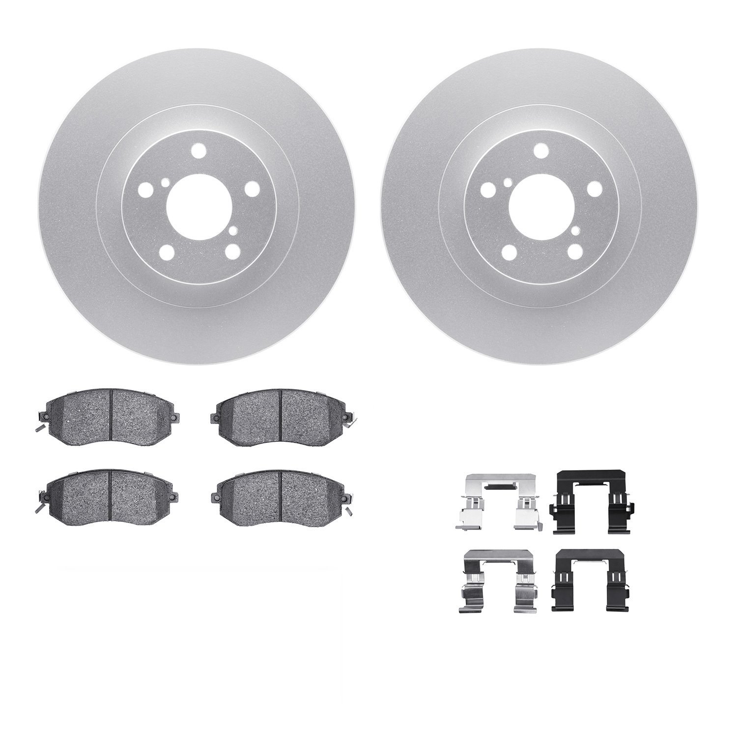 4312-13036 Geospec Brake Rotors with 3000-Series Ceramic Brake Pads & Hardware, Fits Select Multiple Makes/Models, Position: Fro
