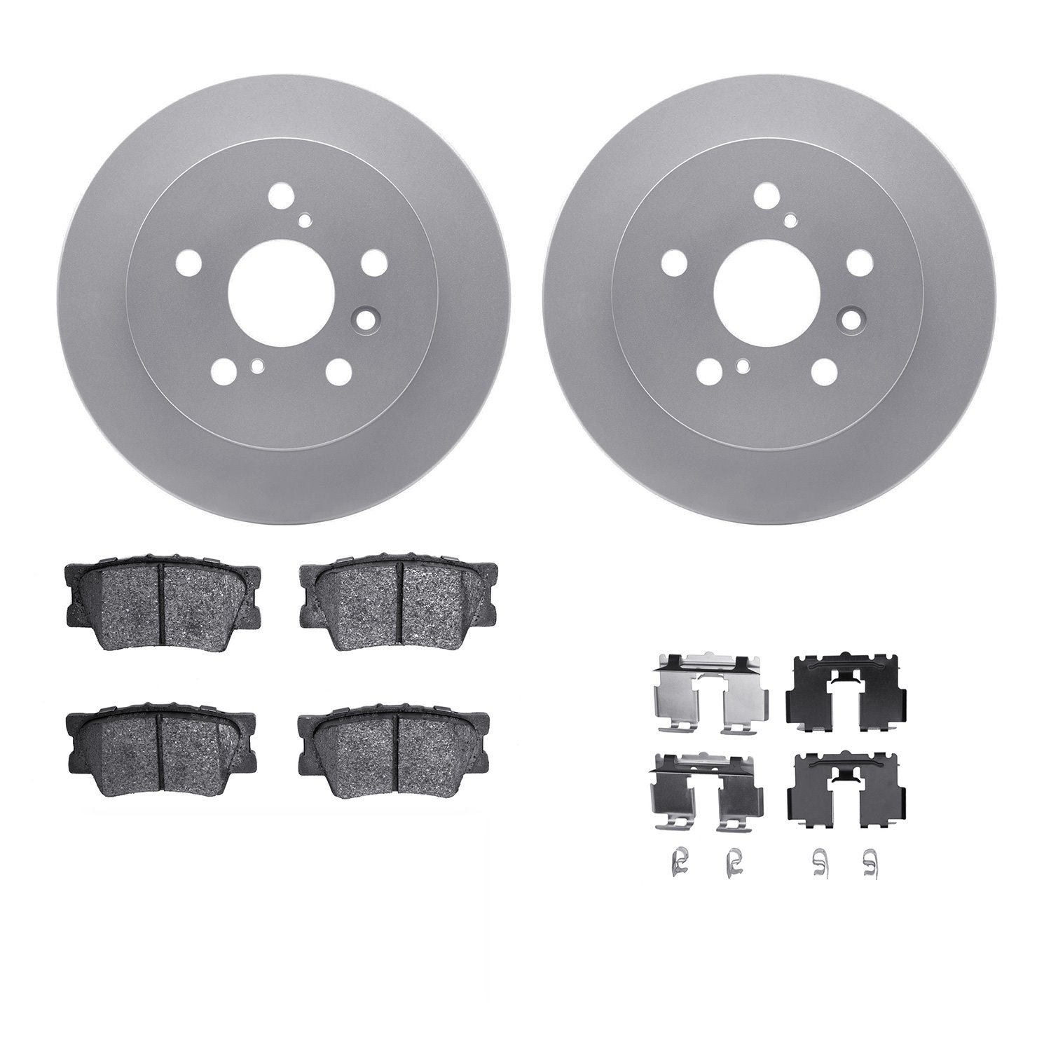 4312-76090 Geospec Brake Rotors with 3000-Series Ceramic Brake Pads & Hardware, 2012-2018 Lexus/Toyota/Scion, Position: Rear