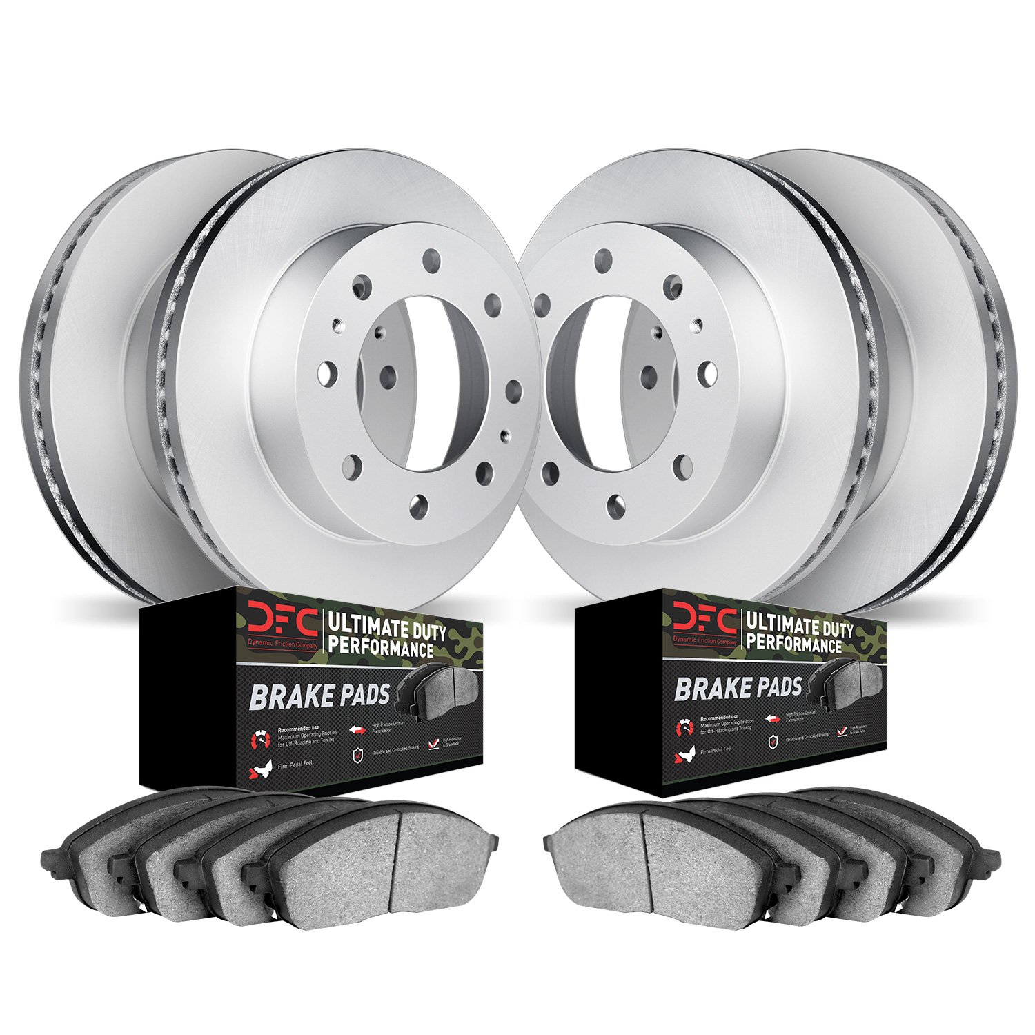 4404-40001 Geospec Brake Rotors with Ultimate-Duty Brake Pads Kit, 2000-2002 Mopar, Position: Front and Rear