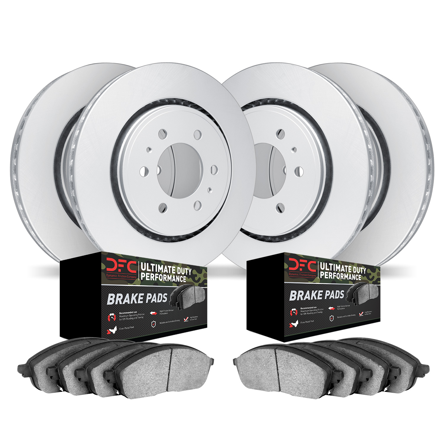 4404-48009 Geospec Brake Rotors with Ultimate-Duty Brake Pads Kit, 2009-2014 GM, Position: Front and Rear