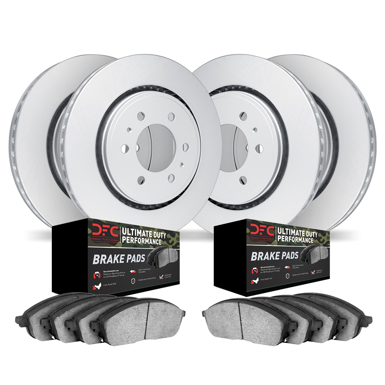 4404-48013 Geospec Brake Rotors with Ultimate-Duty Brake Pads Kit, 2014-2020 GM, Position: Front and Rear