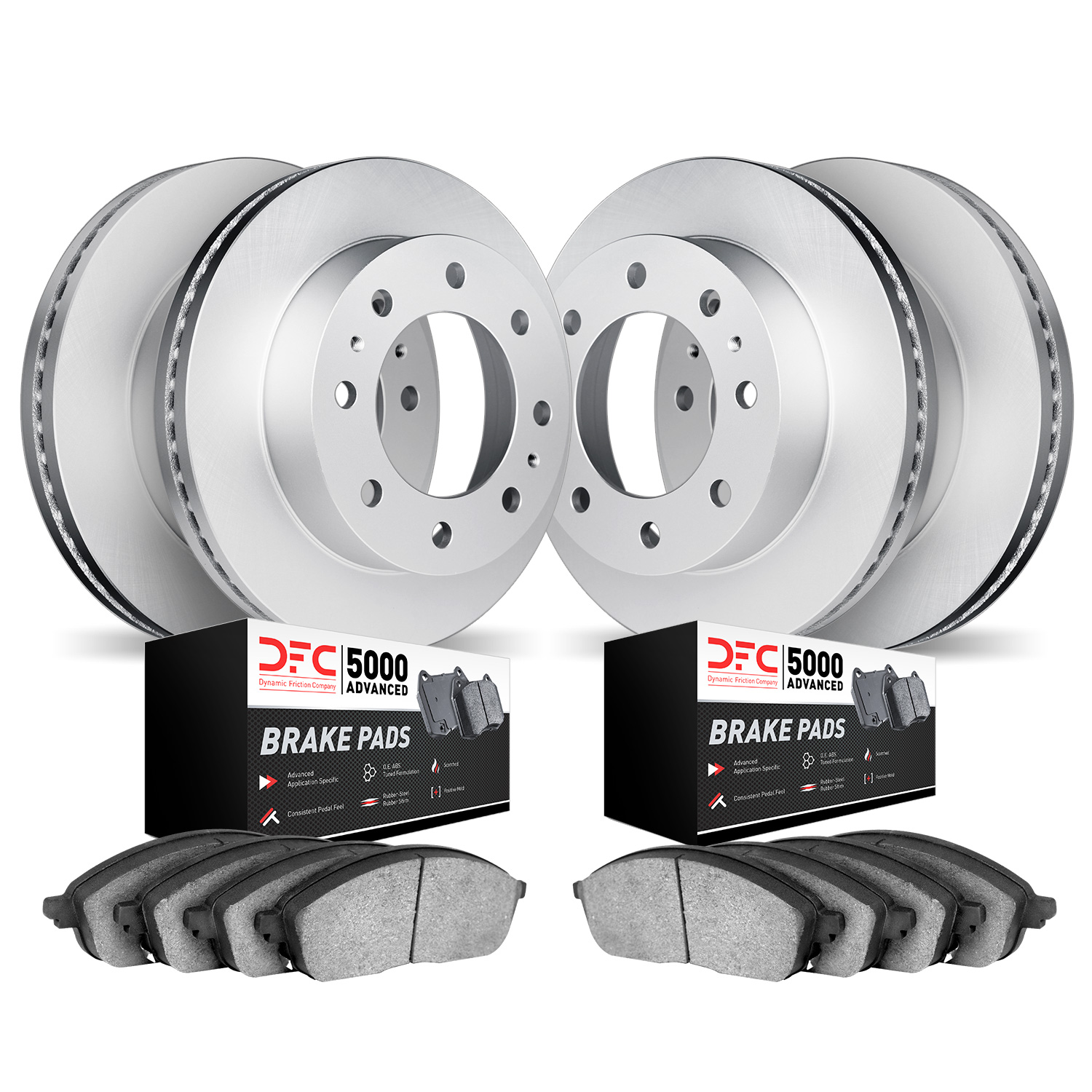 4504-54071 Geospec Brake Rotors w/5000 Advanced Brake Pads Kit, 2012-2012 Ford/Lincoln/Mercury/Mazda, Position: Front and Rear