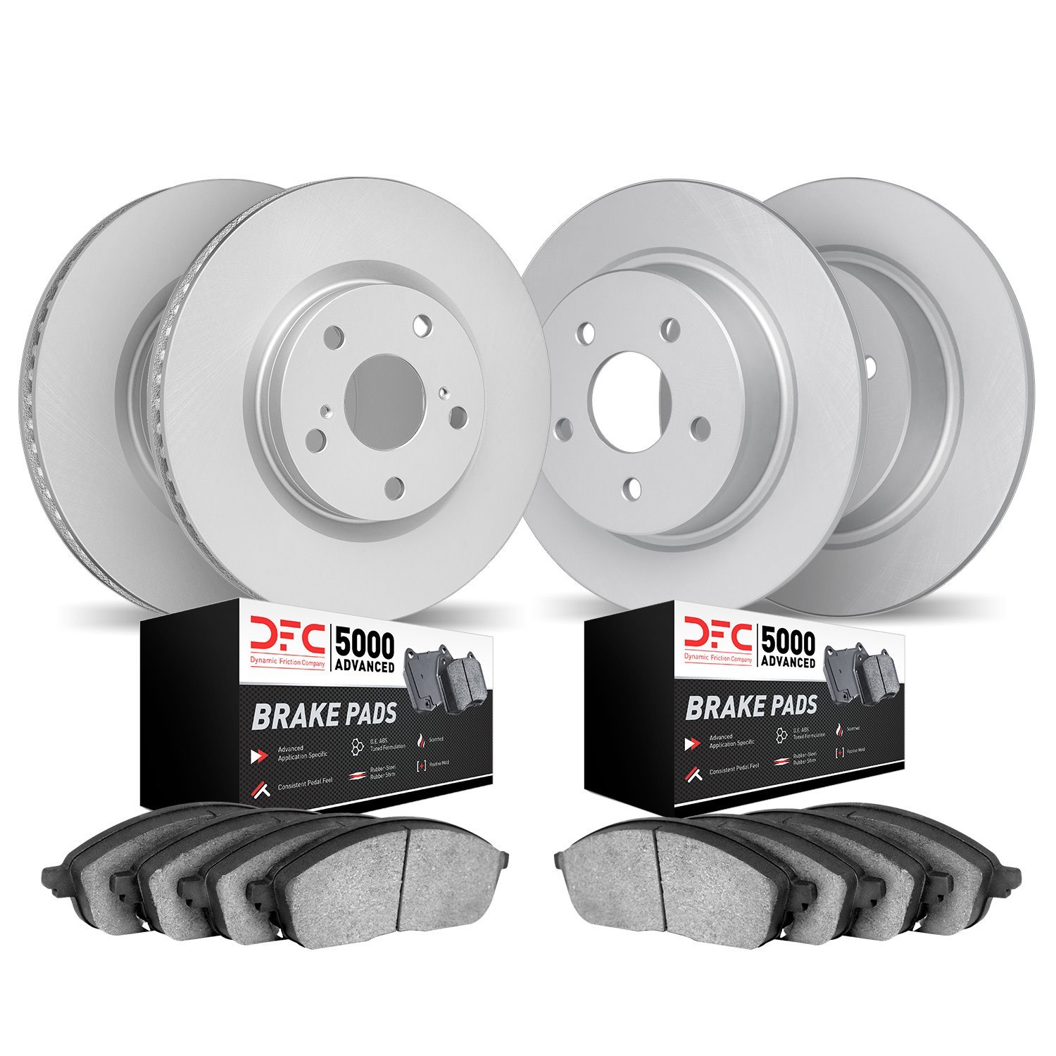 4504-63088 Geospec Brake Rotors w/5000 Advanced Brake Pads Kit, 2014-2019 Mercedes-Benz, Position: Front and Rear