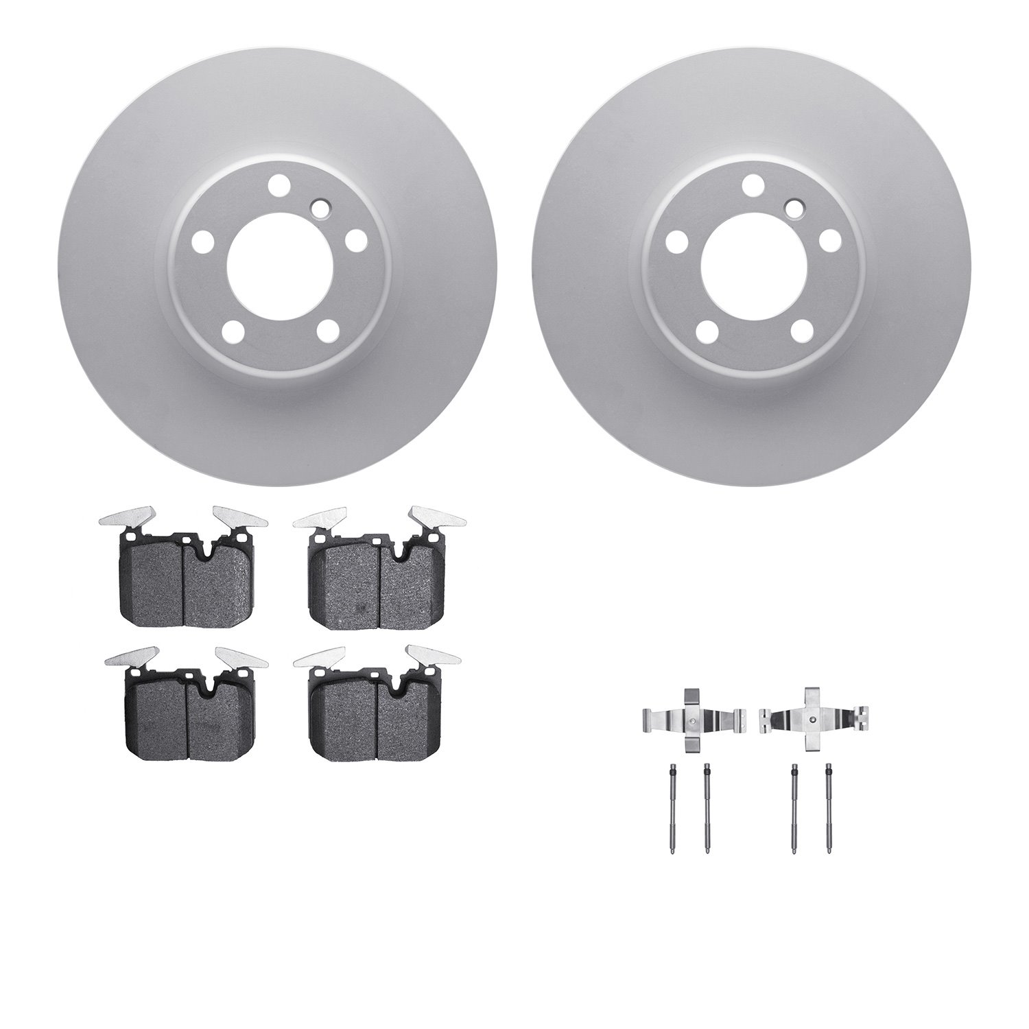 4512-31245 Geospec Brake Rotors w/5000 Advanced Brake Pads Kit & Hardware, 2012-2021 BMW, Position: Front