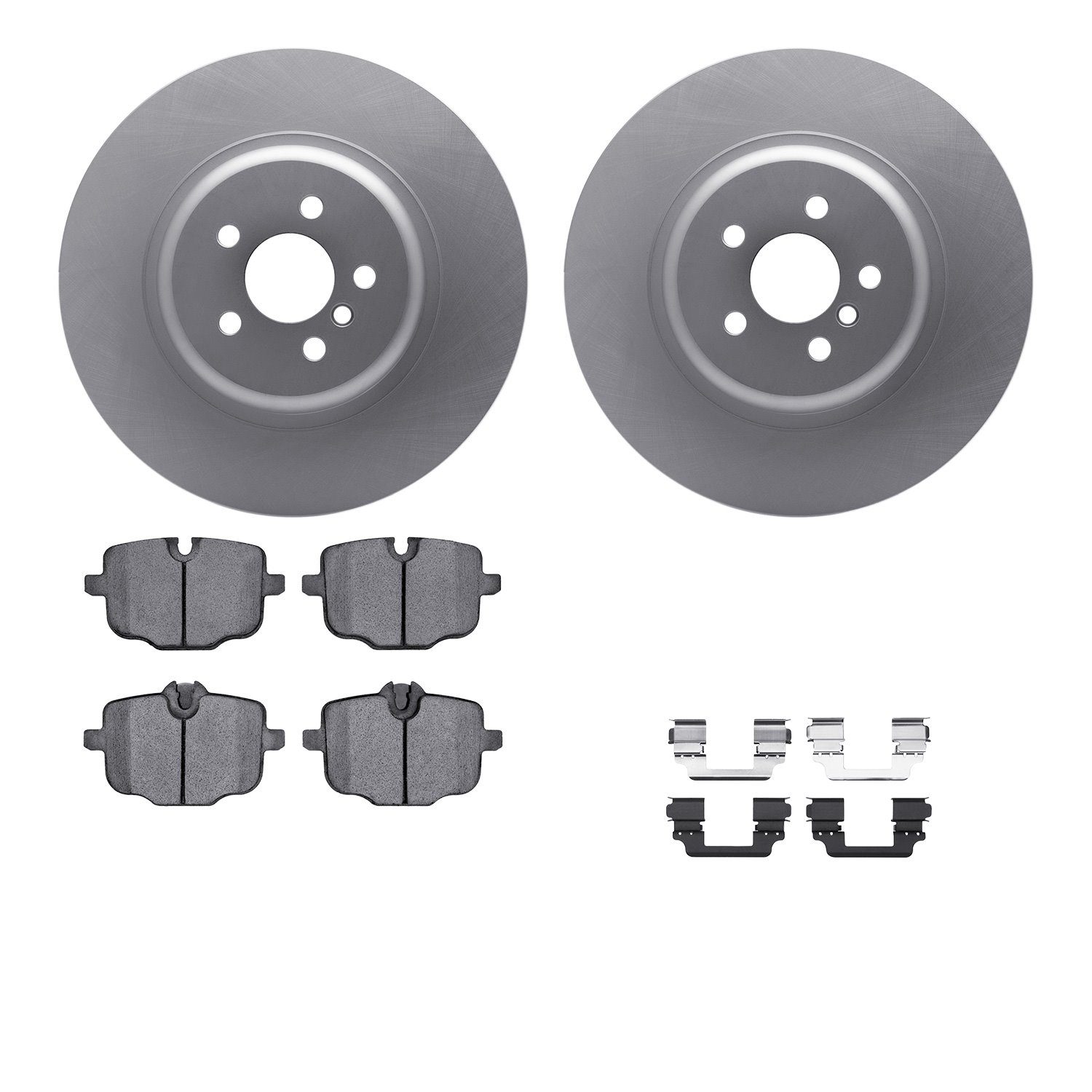 4512-31292 Geospec Brake Rotors w/5000 Advanced Brake Pads Kit & Hardware, 2019-2020 BMW, Position: Rear
