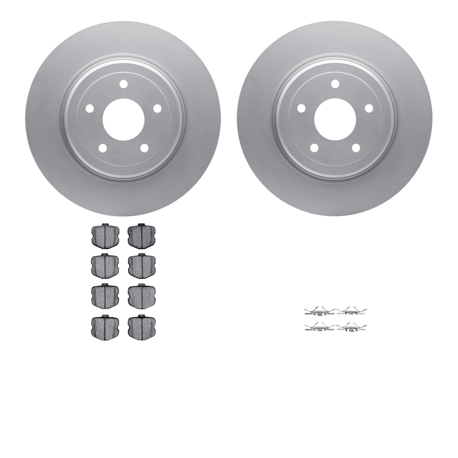 4512-47079 Geospec Brake Rotors w/5000 Advanced Brake Pads Kit & Hardware, 2006-2013 GM, Position: Rear