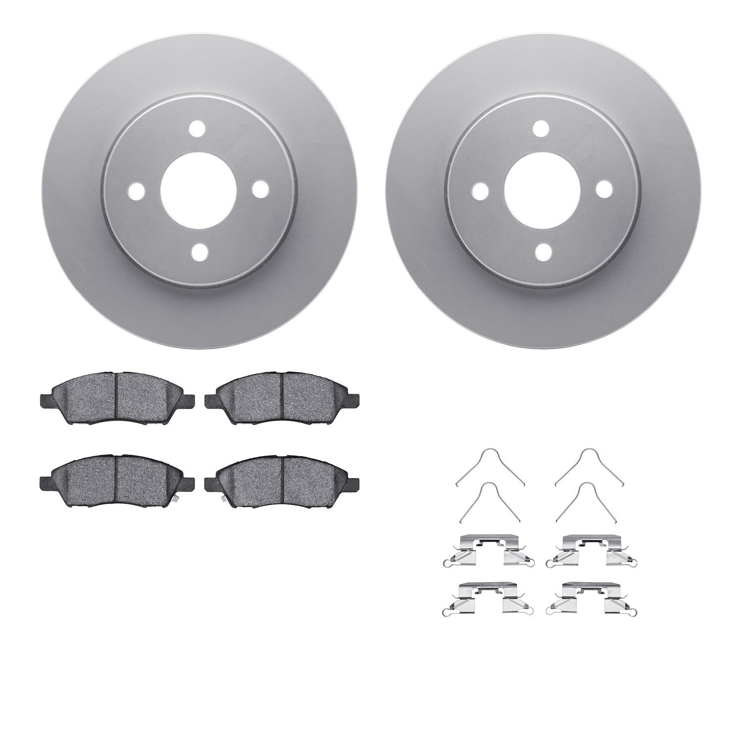 4512-67117 Geospec Brake Rotors w/5000 Advanced Brake Pads Kit & Hardware, 2012-2019 Infiniti/Nissan, Position: Front