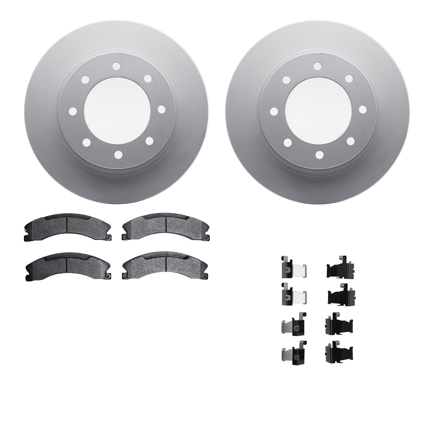 4512-67147 Geospec Brake Rotors w/5000 Advanced Brake Pads Kit & Hardware, 2012-2021 Infiniti/Nissan, Position: Front