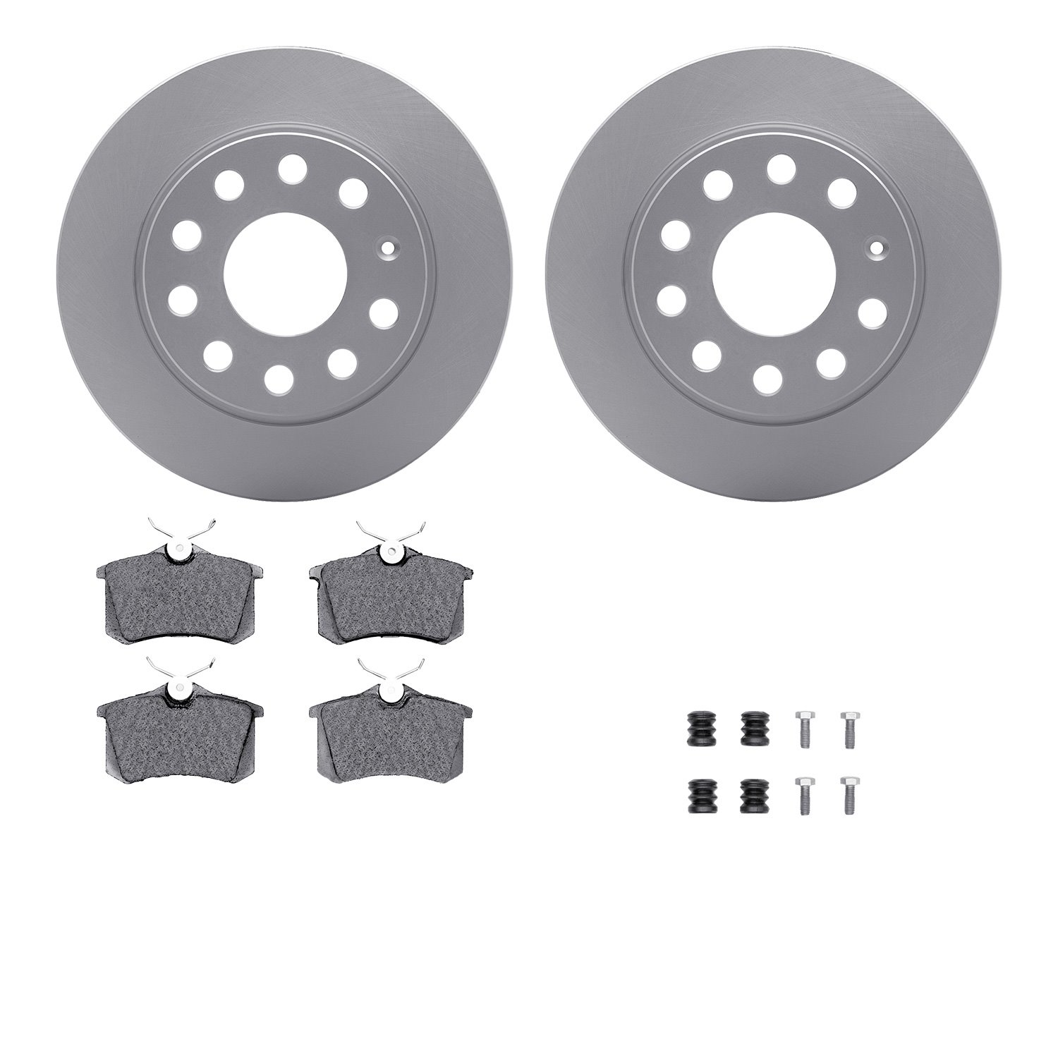 4512-74136 Geospec Brake Rotors w/5000 Advanced Brake Pads Kit & Hardware, 2012-2019 Audi/Volkswagen, Position: Rear