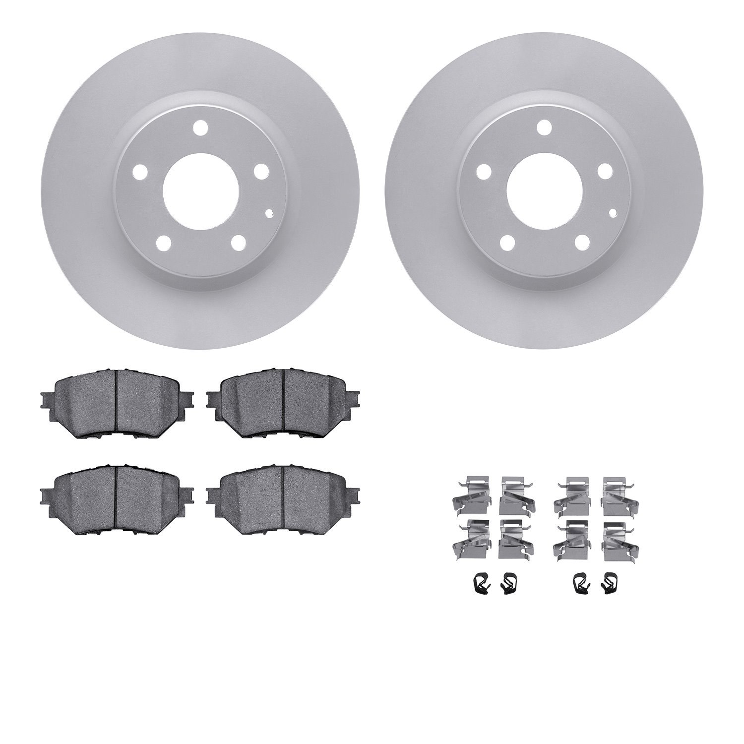 4512-80081 Geospec Brake Rotors w/5000 Advanced Brake Pads Kit & Hardware, 2017-2018 Ford/Lincoln/Mercury/Mazda, Position: Front