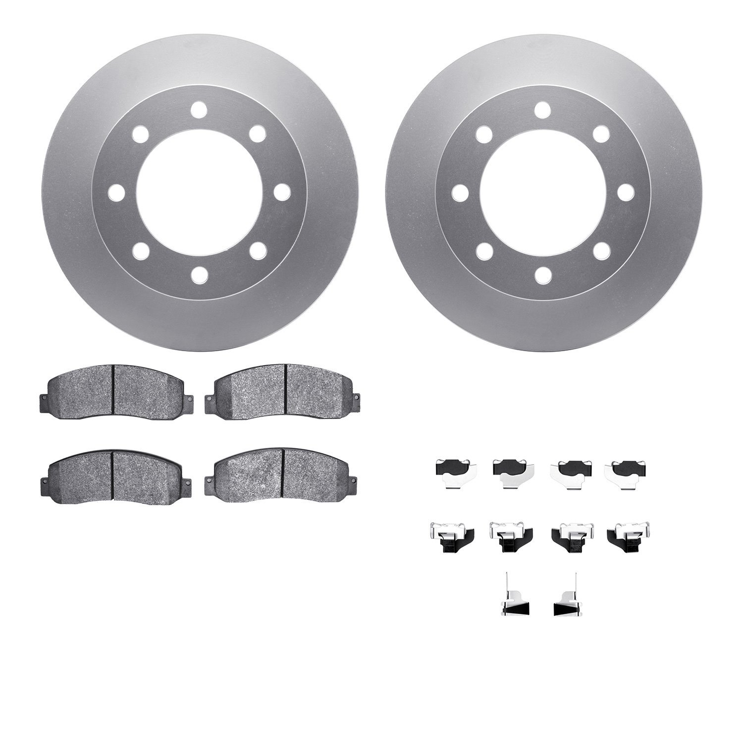 4512-99181 Geospec Brake Rotors w/5000 Advanced Brake Pads Kit & Hardware, 2005-2012 Ford/Lincoln/Mercury/Mazda, Position: Front