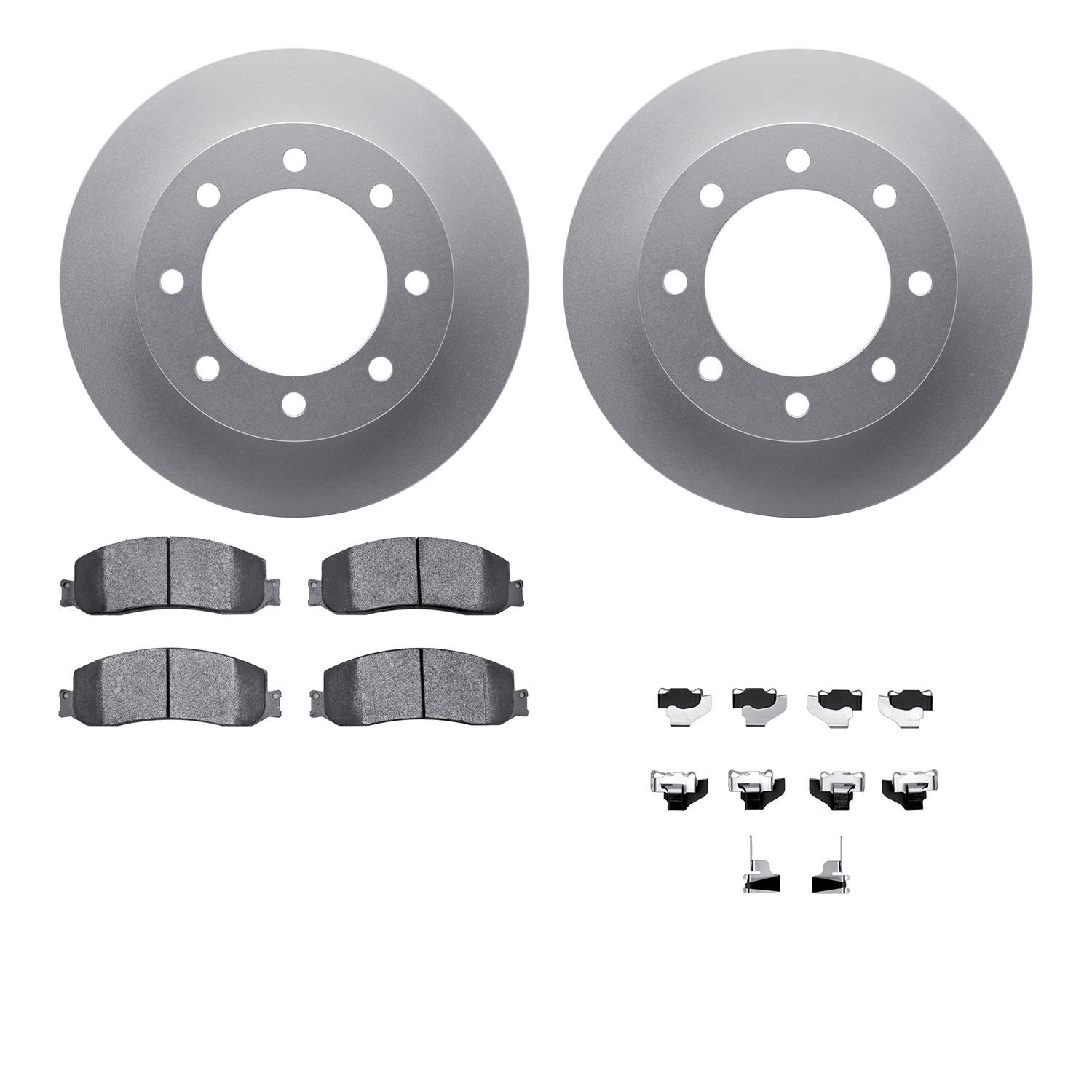 4512-99184 Geospec Brake Rotors w/5000 Advanced Brake Pads Kit & Hardware, 2010-2012 Ford/Lincoln/Mercury/Mazda, Position: Front