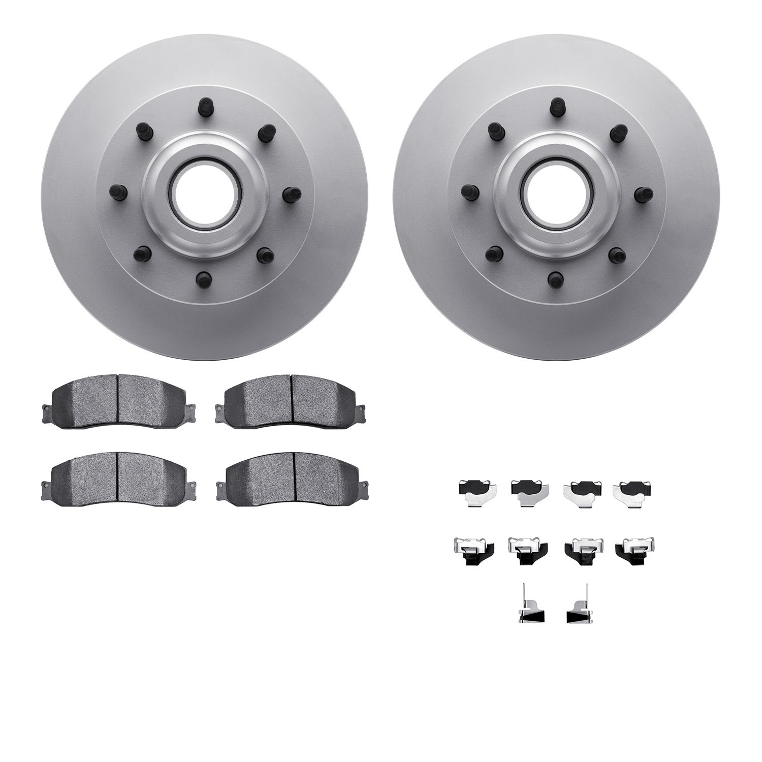 4512-99200 Geospec Brake Rotors w/5000 Advanced Brake Pads Kit & Hardware, 2012-2012 Ford/Lincoln/Mercury/Mazda, Position: Front