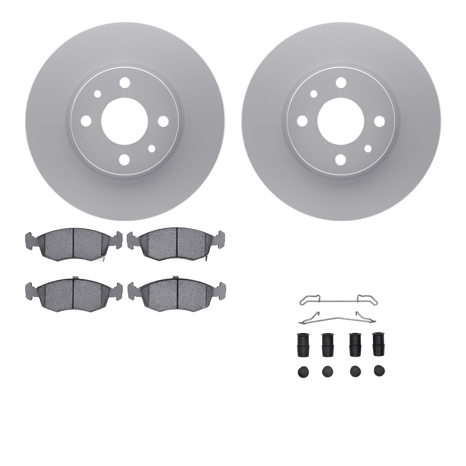 4612-07001 Geospec Brake Rotors w/5000 Euro Ceramic Brake Pads & Hardware, 2012-2019 Mopar, Position: Front