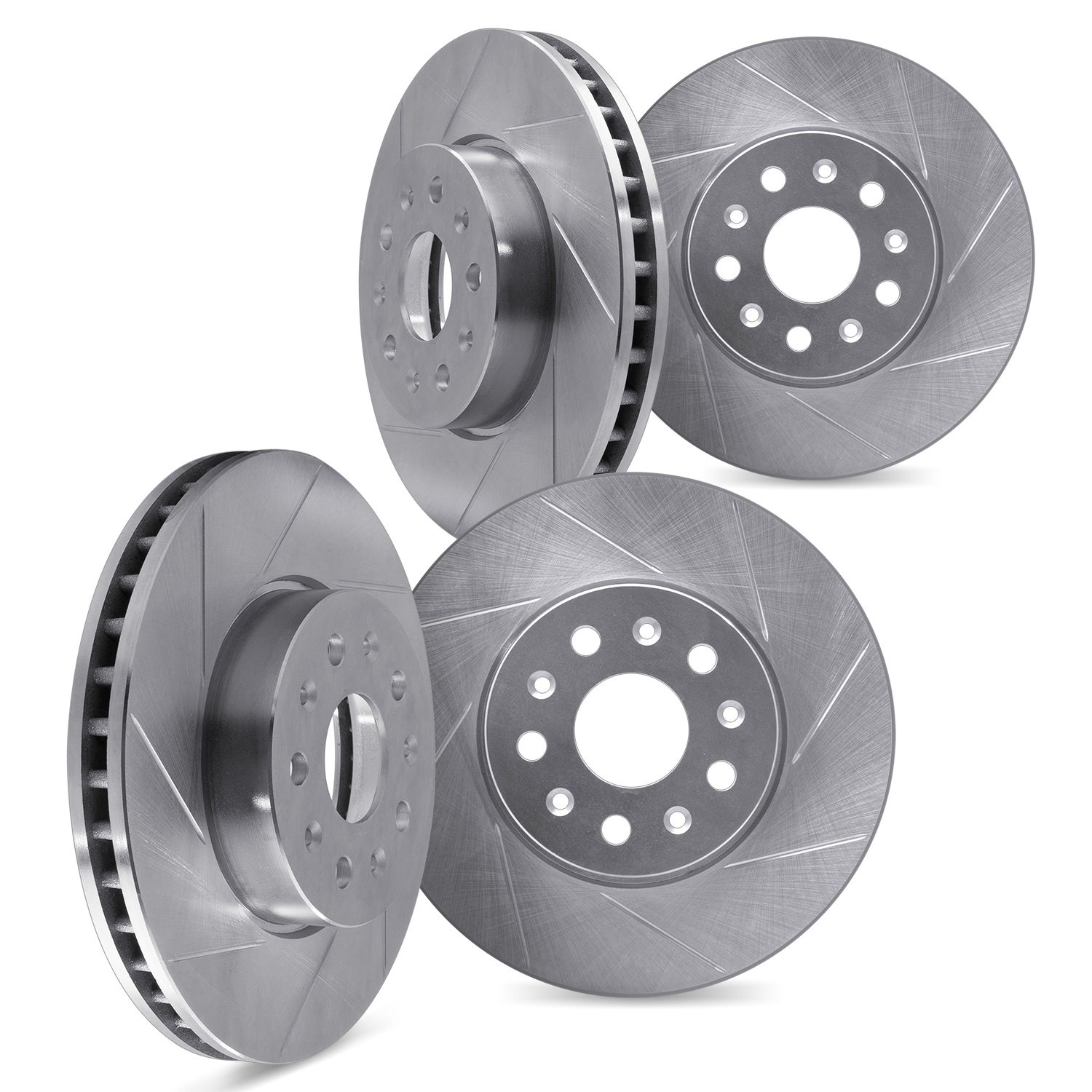 5004-11020 Slotted Brake Rotors [Silver], 2006-2012 Land Rover, Position: Front and Rear
