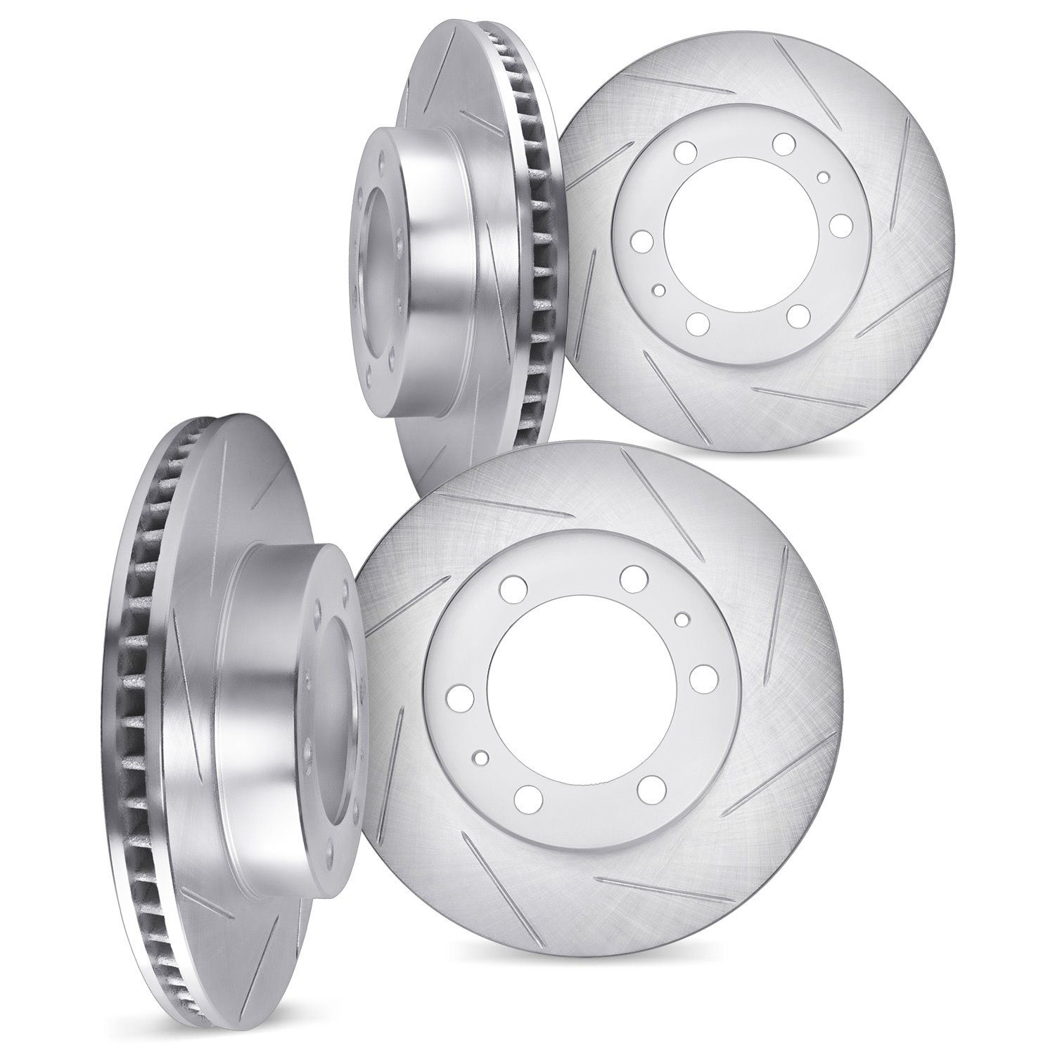 5004-76146 Slotted Brake Rotors [Silver], 2001-2007 Lexus/Toyota/Scion, Position: Front and Rear