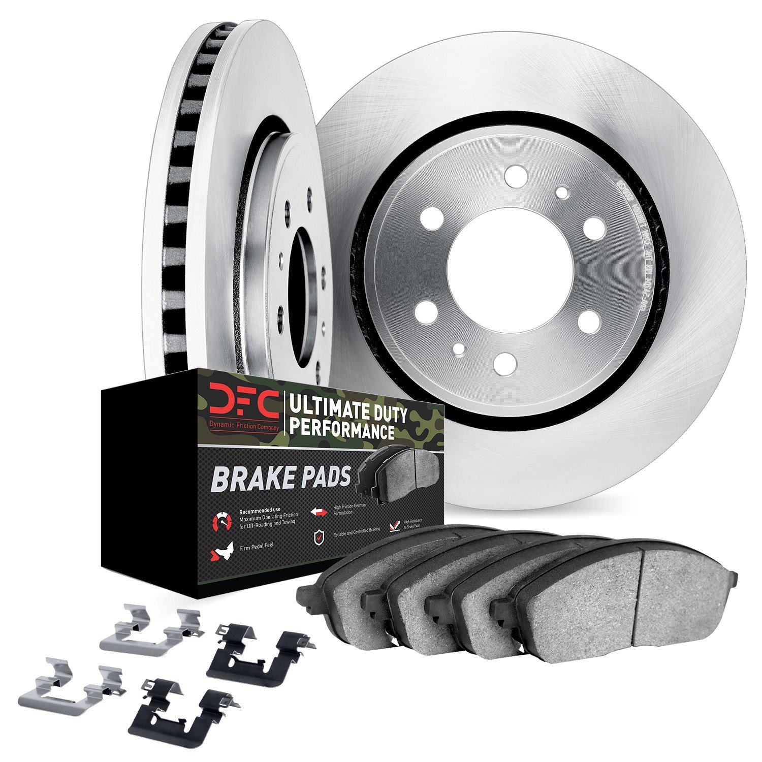 5412-48039 Slotted Brake Rotors with Ultimate-Duty Brake Pads Kit & Hardware [Silver], 2007-2014 GM, Position: Rear
