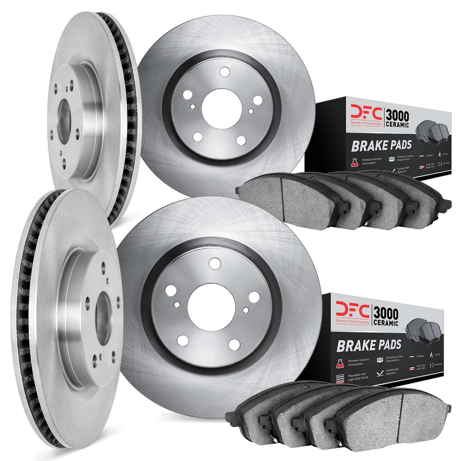 6304-02015 Brake Rotors with 3000-Series Ceramic Brake Pads Kit, 1994-1998 Porsche, Position: Front and Rear