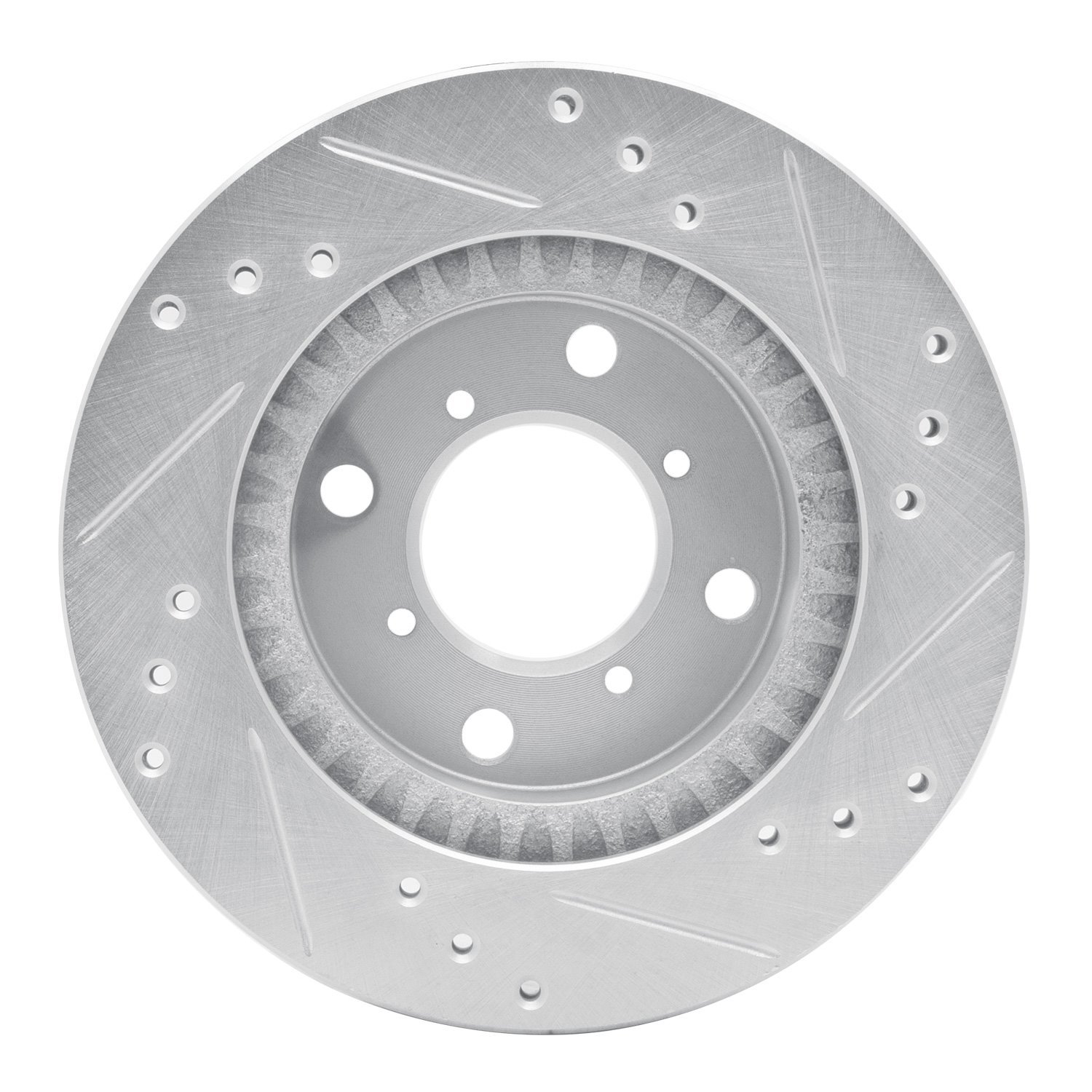 631-01002L Drilled/Slotted Brake Rotor [Silver], 1995-2002 Suzuki, Position: Front Left