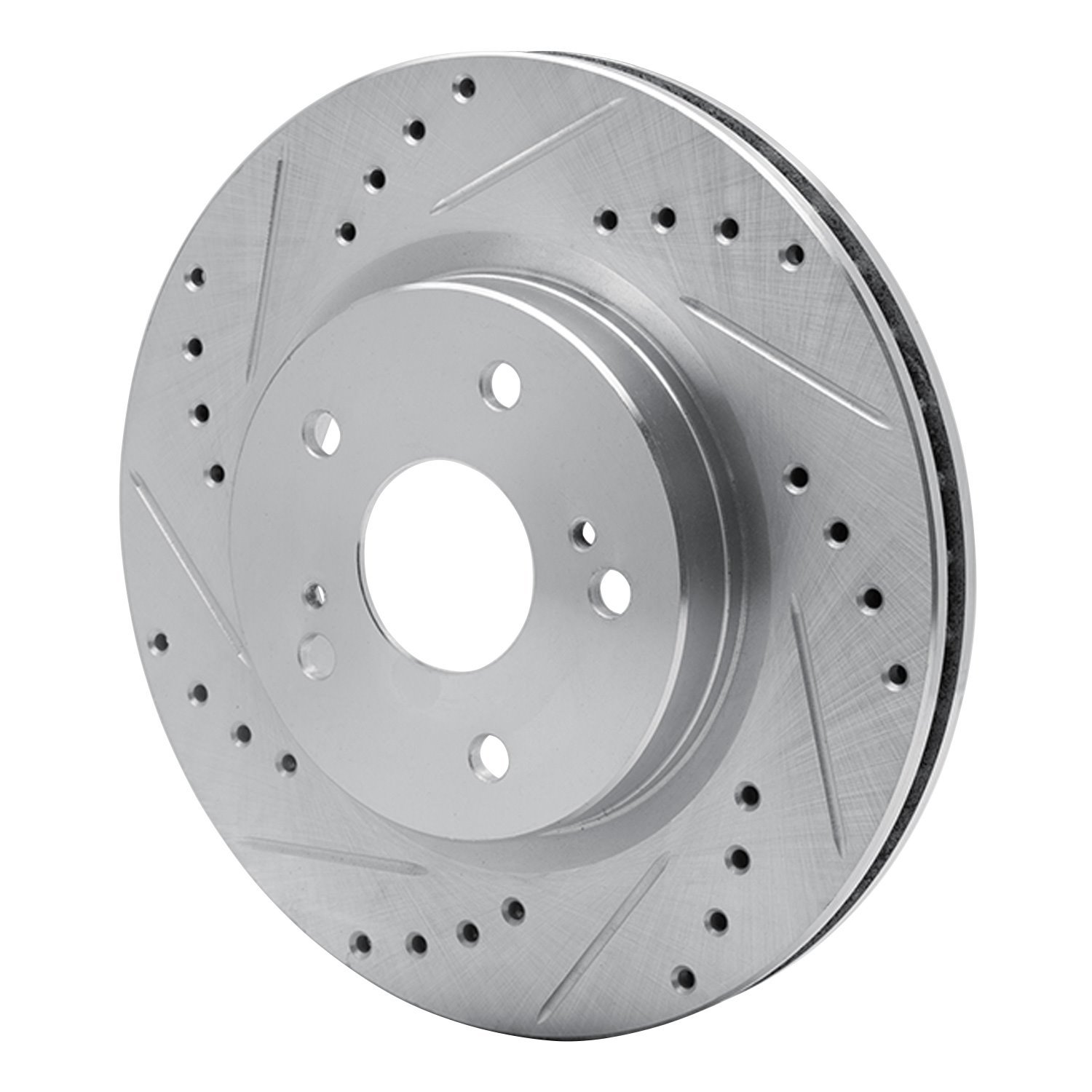 631-01014L Drilled/Slotted Brake Rotor [Silver], 2006-2017 Suzuki, Position: Front Left