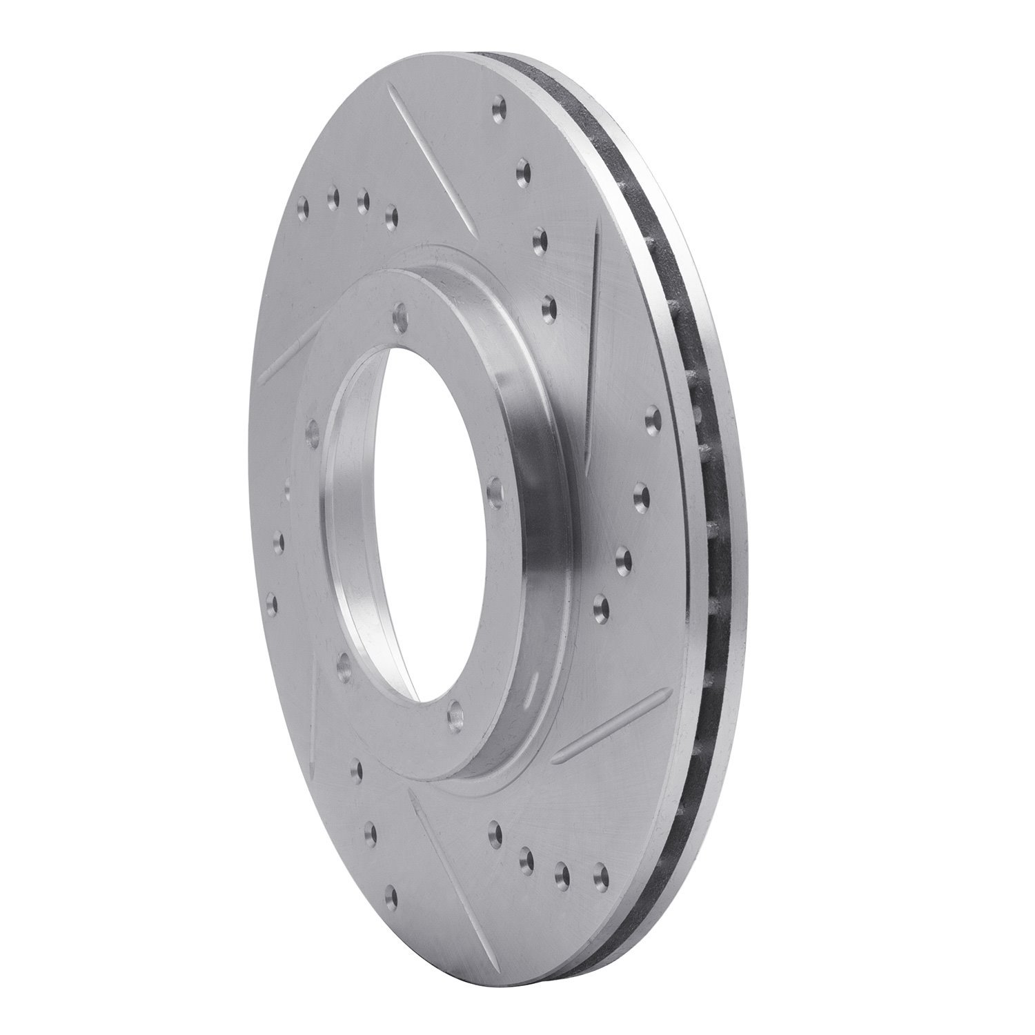 631-02001R Drilled/Slotted Brake Rotor [Silver], 1967-1988 Porsche, Position: Front Right