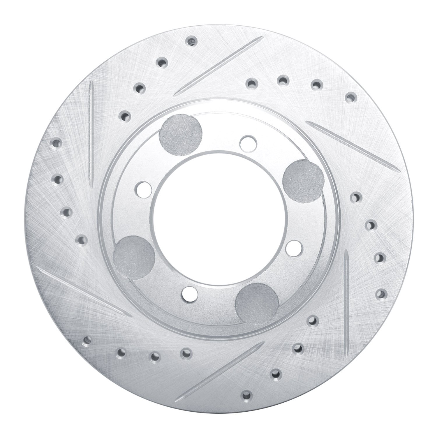 631-03007L Drilled/Slotted Brake Rotor [Silver], 1992-1998 Kia/Hyundai/Genesis, Position: Front Left