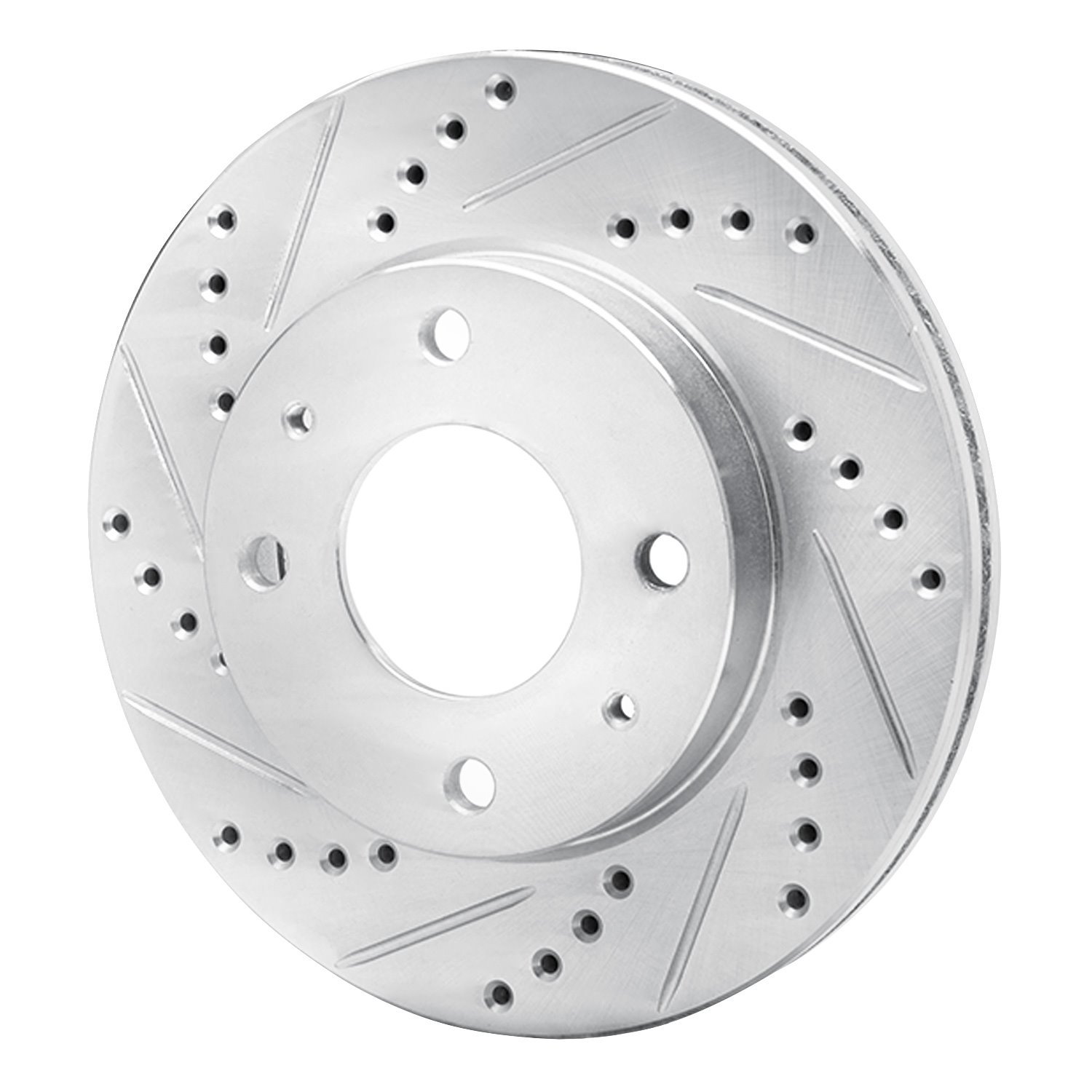 631-03015L Drilled/Slotted Brake Rotor [Silver], 2001-2003 Kia/Hyundai/Genesis, Position: Front Left