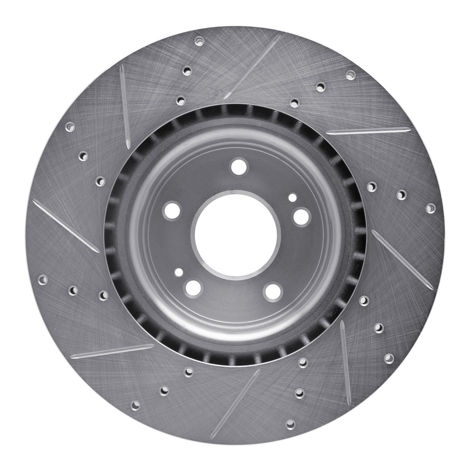 Drilled/Slotted Brake Rotor [Silver], 2010-2016 Kia/Hyundai/Genesis