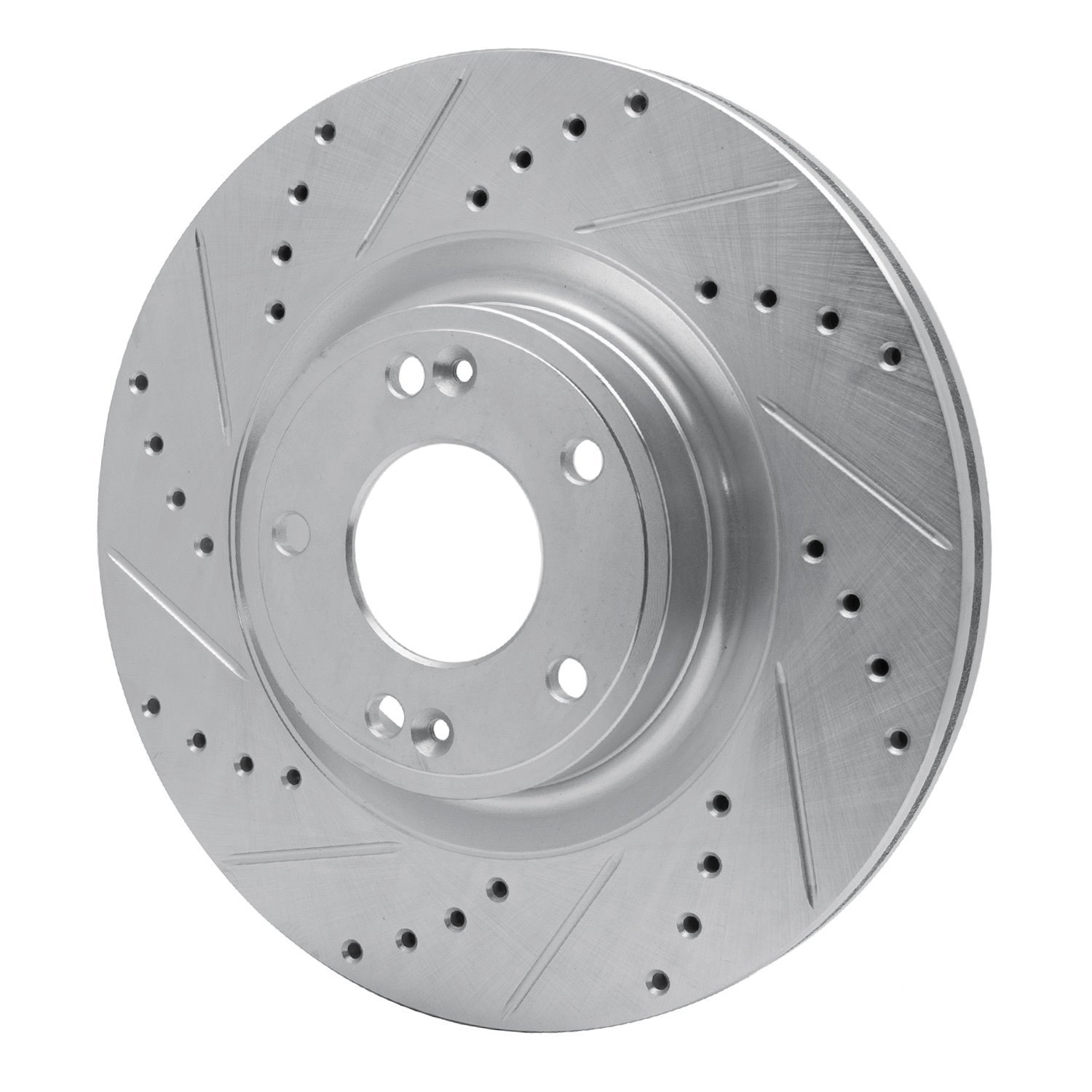 631-03034L Drilled/Slotted Brake Rotor [Silver], 2010-2016 Kia/Hyundai/Genesis, Position: Front Left