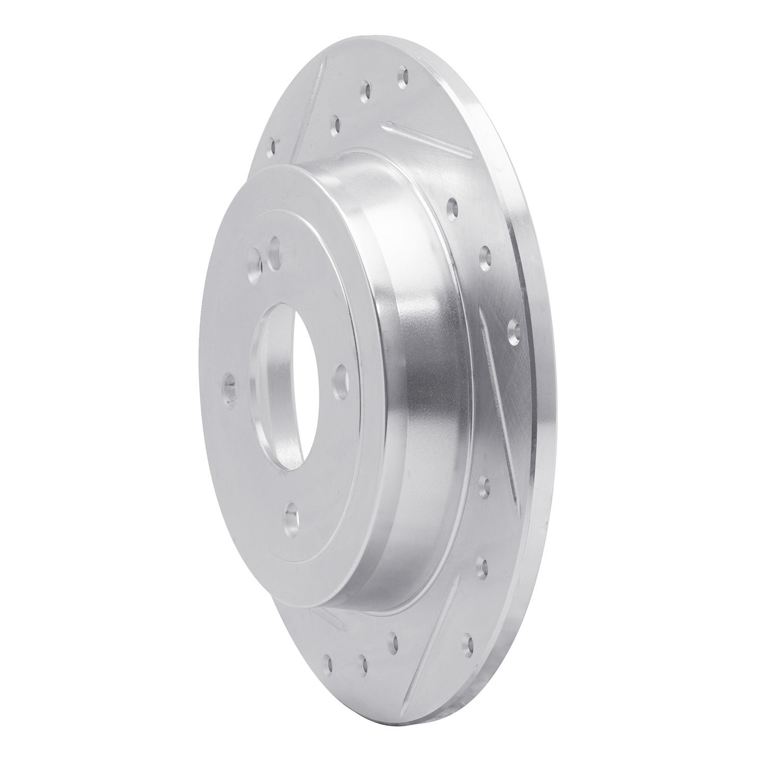 631-03041L Drilled/Slotted Brake Rotor [Silver], Fits Select Multiple Makes/Models, Position: Rear Left