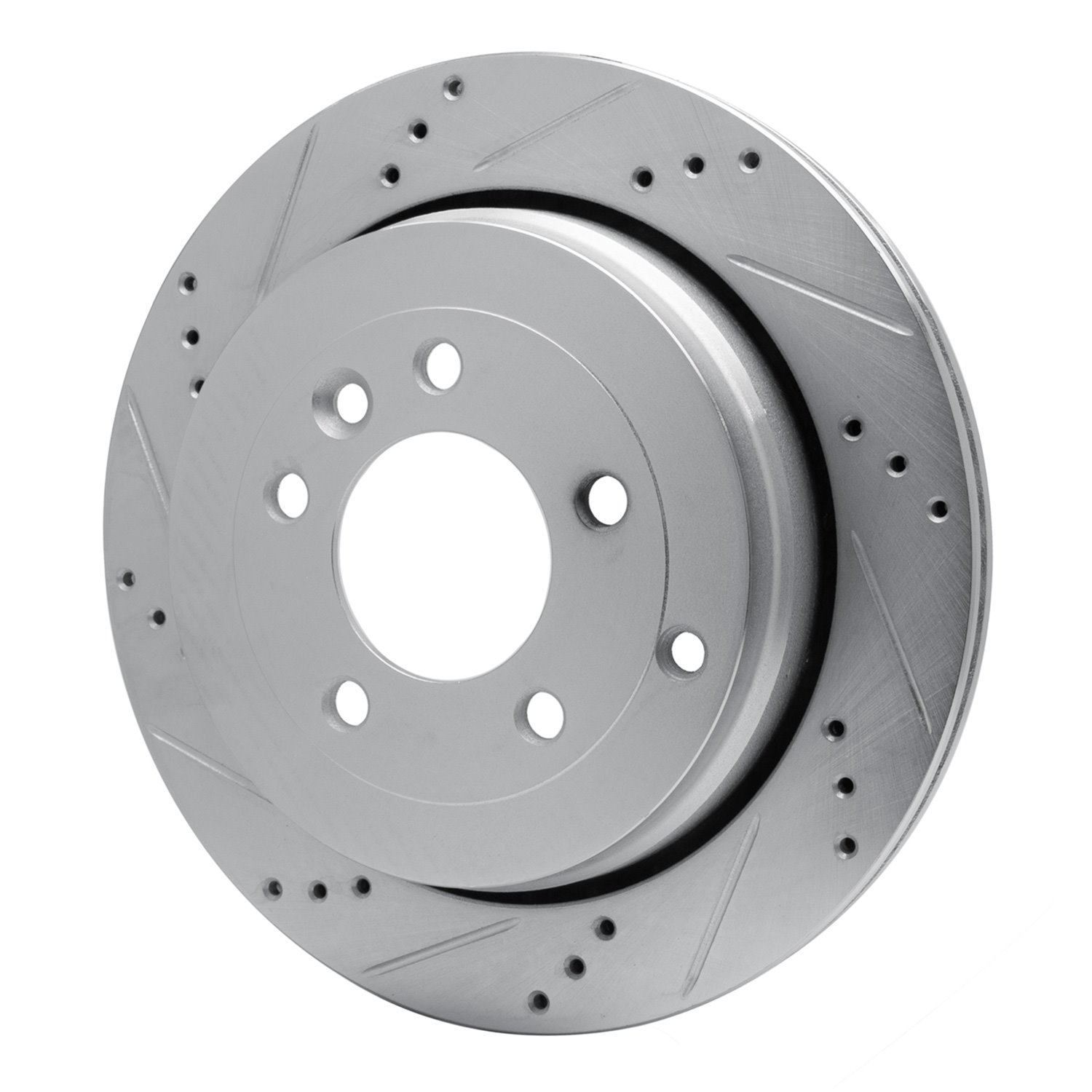 631-11012L Drilled/Slotted Brake Rotor [Silver], 2005-2007 Land Rover, Position: Rear Left