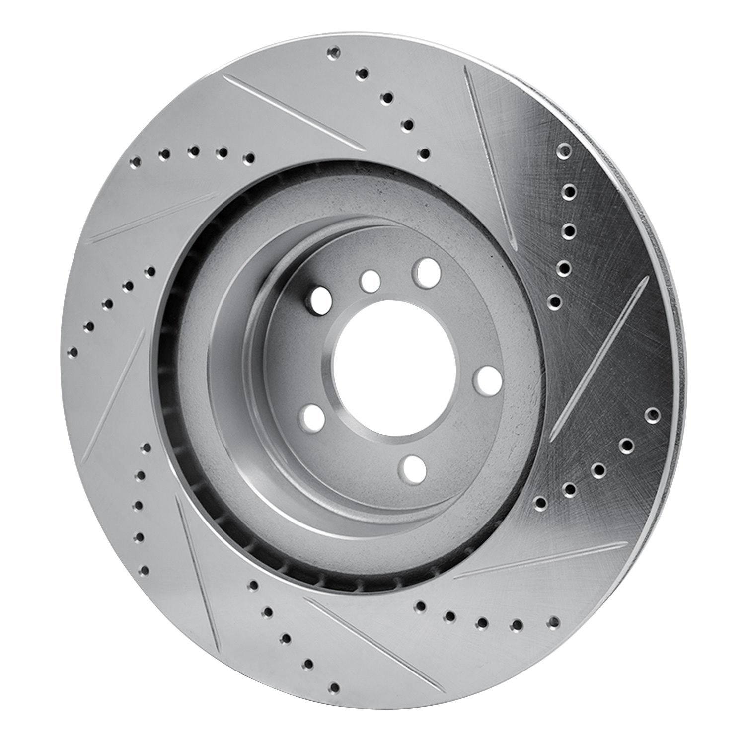 631-11014L Drilled/Slotted Brake Rotor [Silver], 2006-2012 Land Rover, Position: Front Left