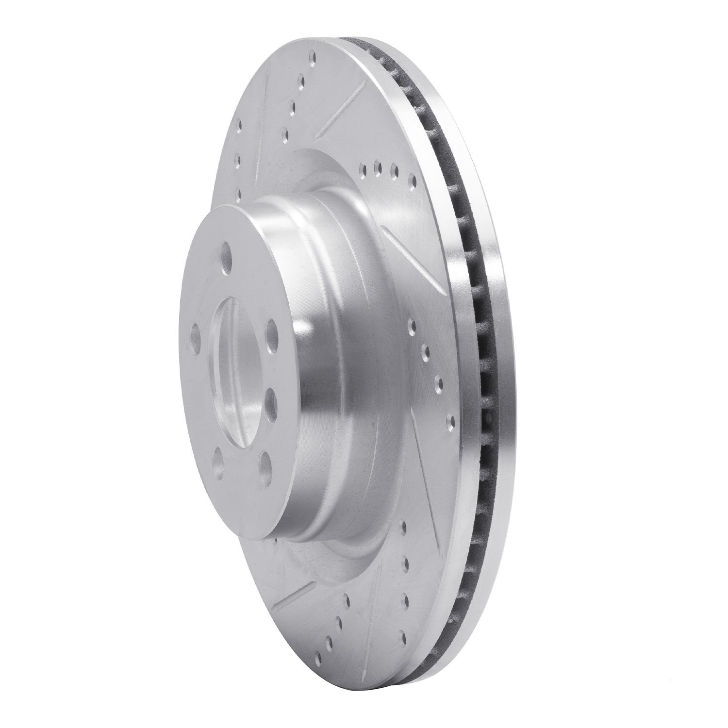 631-11015L Drilled/Slotted Brake Rotor [Silver], 2006-2009 Land Rover, Position: Front Left