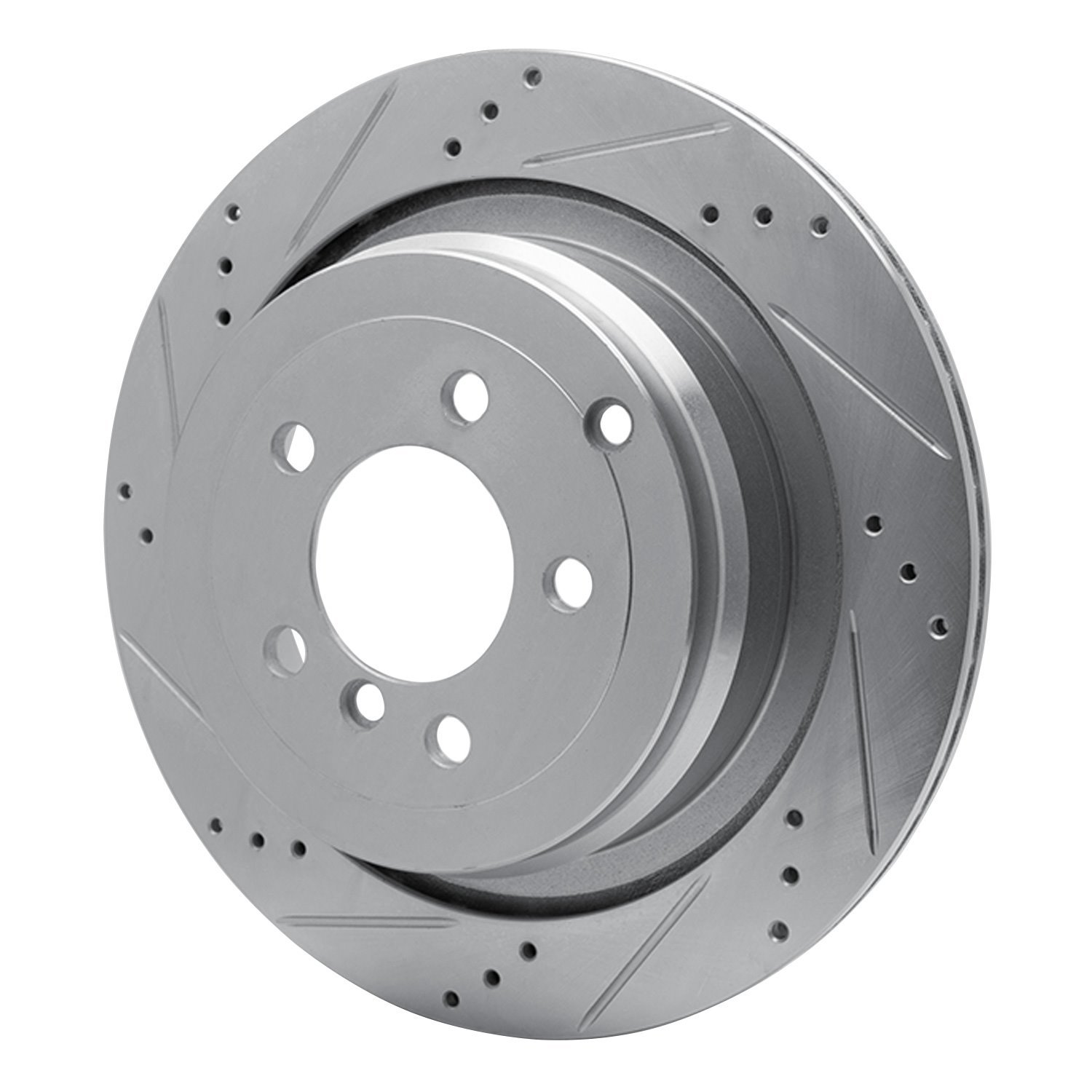 631-11016L Drilled/Slotted Brake Rotor [Silver], 2006-2012 Land Rover, Position: Rear Left