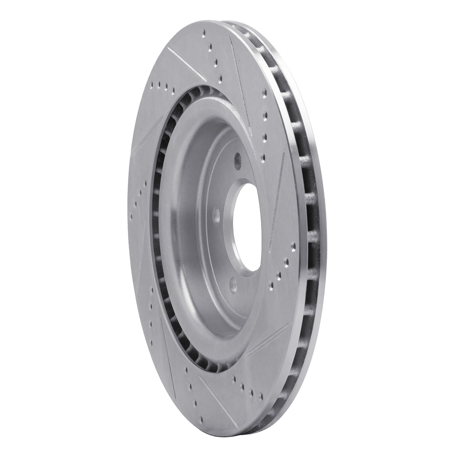 631-11023L Drilled/Slotted Brake Rotor [Silver], Fits Select Land Rover, Position: Rear Left
