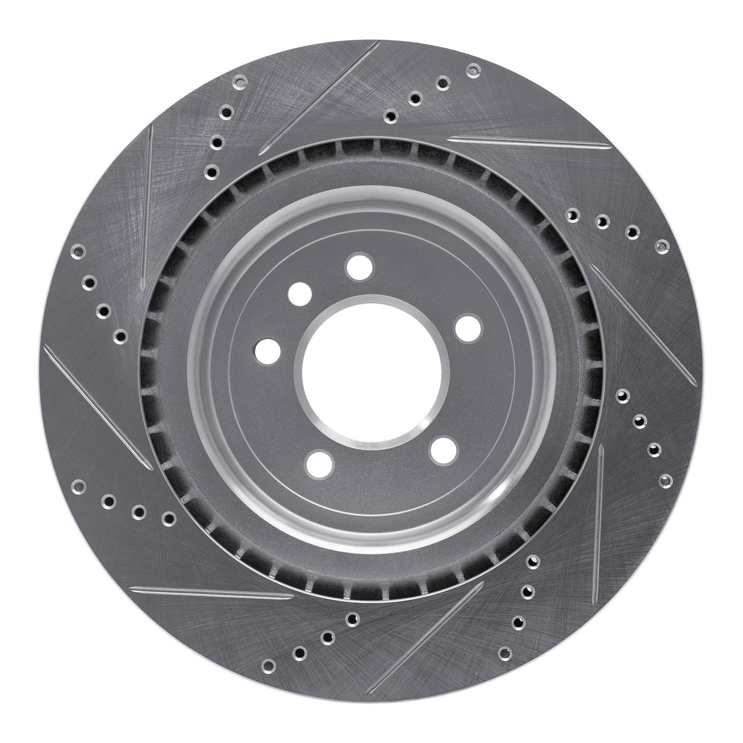 631-11023R Drilled/Slotted Brake Rotor [Silver], Fits Select Land Rover, Position: Rear Right