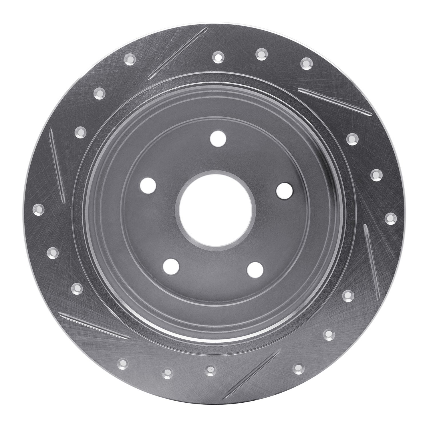 631-13012R Drilled/Slotted Brake Rotor [Silver], 1992-1997 Subaru, Position: Rear Right