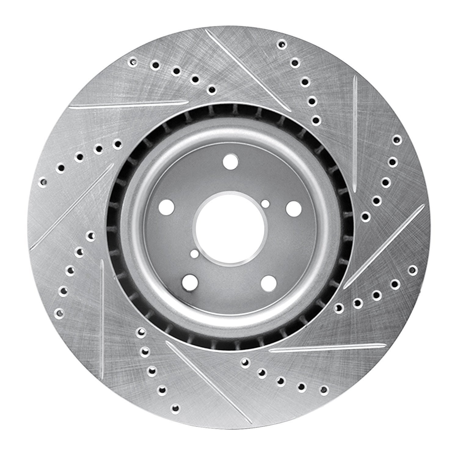 631-13016L Drilled/Slotted Brake Rotor [Silver], 2005-2020 Subaru, Position: Front Left