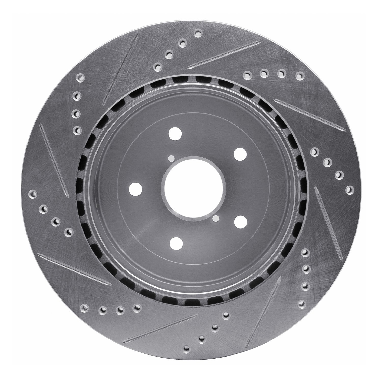 631-13017R Drilled/Slotted Brake Rotor [Silver], 2005-2007 Subaru, Position: Rear Right
