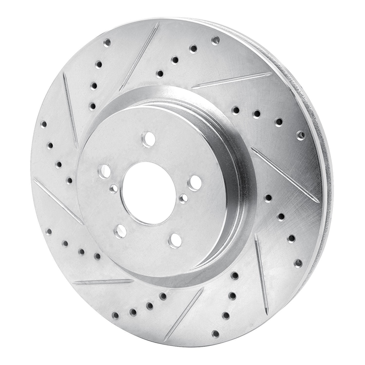 631-13018L Drilled/Slotted Brake Rotor [Silver], 2005-2018 Subaru, Position: Front Left