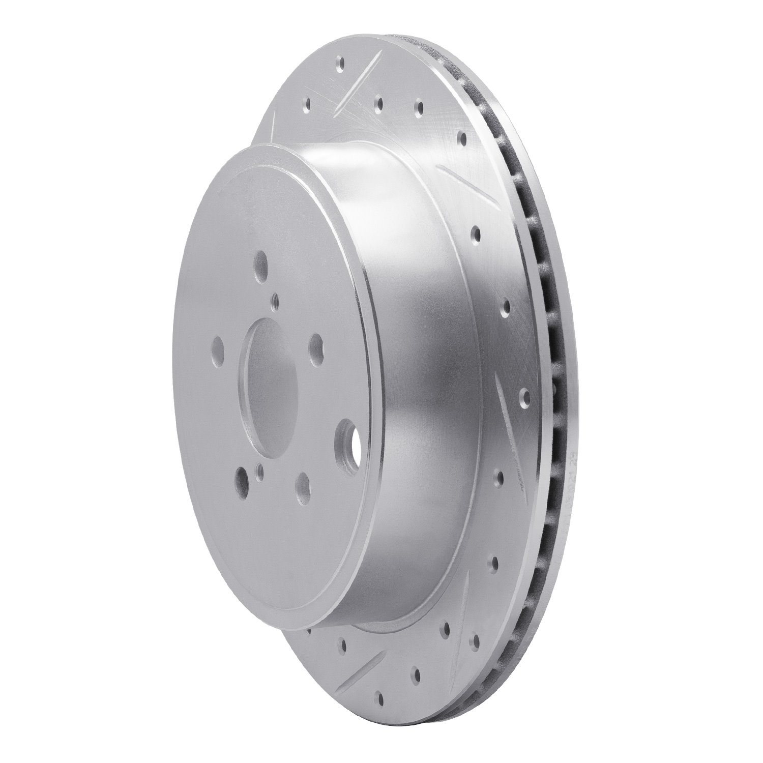 631-13023L Drilled/Slotted Brake Rotor [Silver], Fits Select Multiple Makes/Models, Position: Rear Left