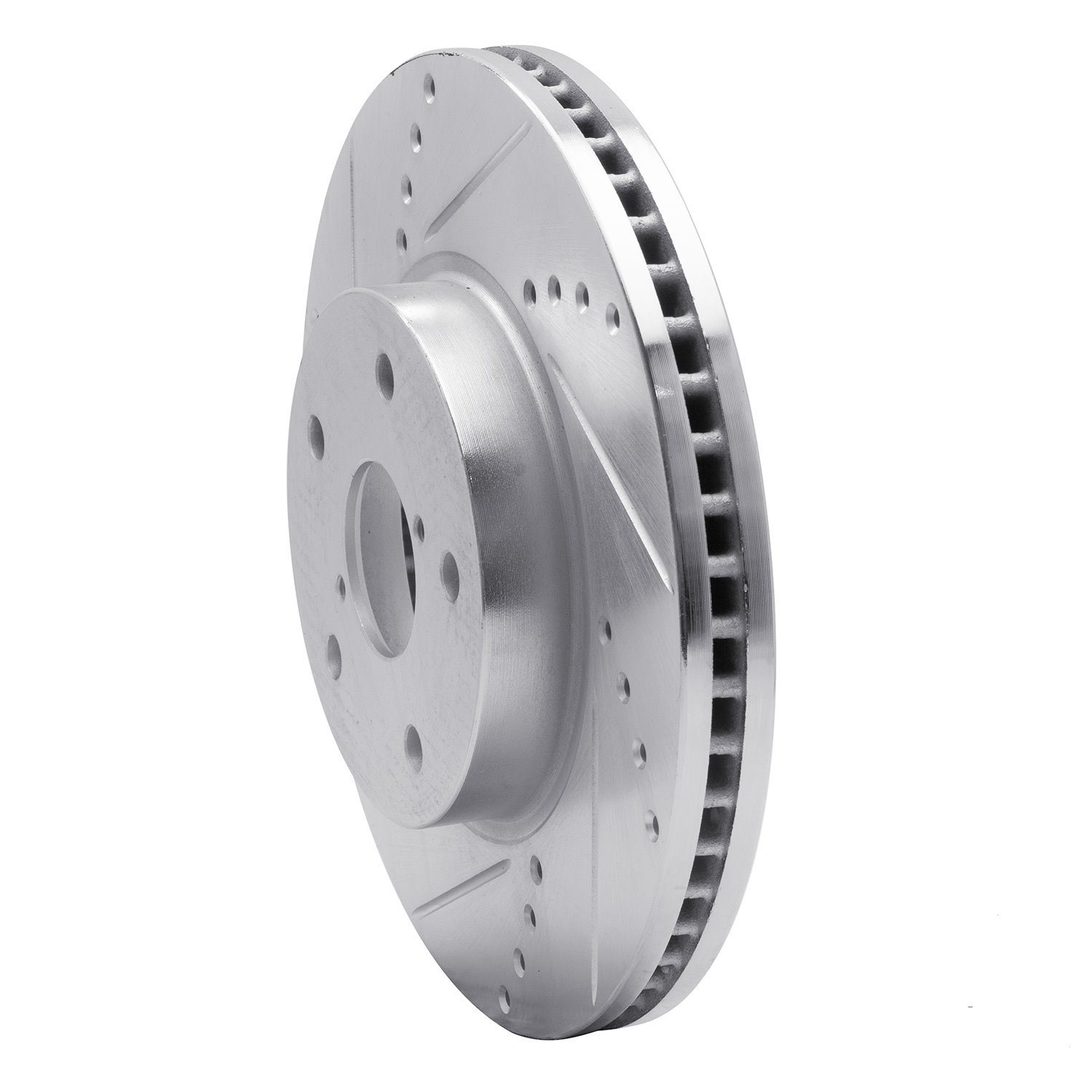 631-13026L Drilled/Slotted Brake Rotor [Silver], 2015-2019 Subaru, Position: Front Left